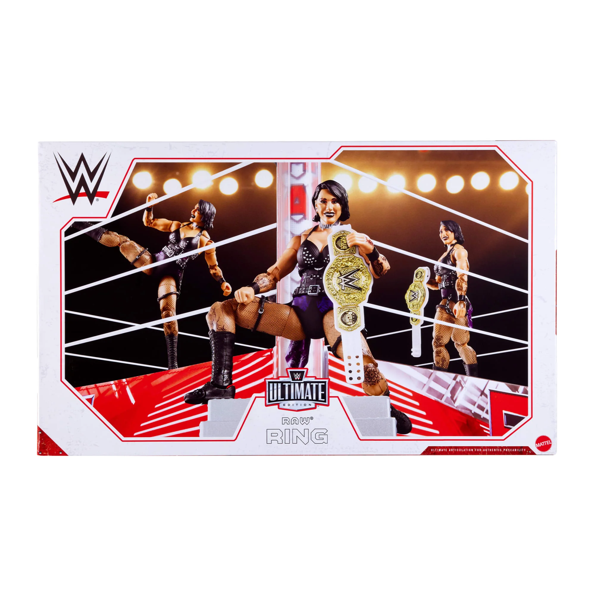 Mattel Creations WWE Ultimate Edition RAW Ring and WWE Superstar Rhea Ripley Figure