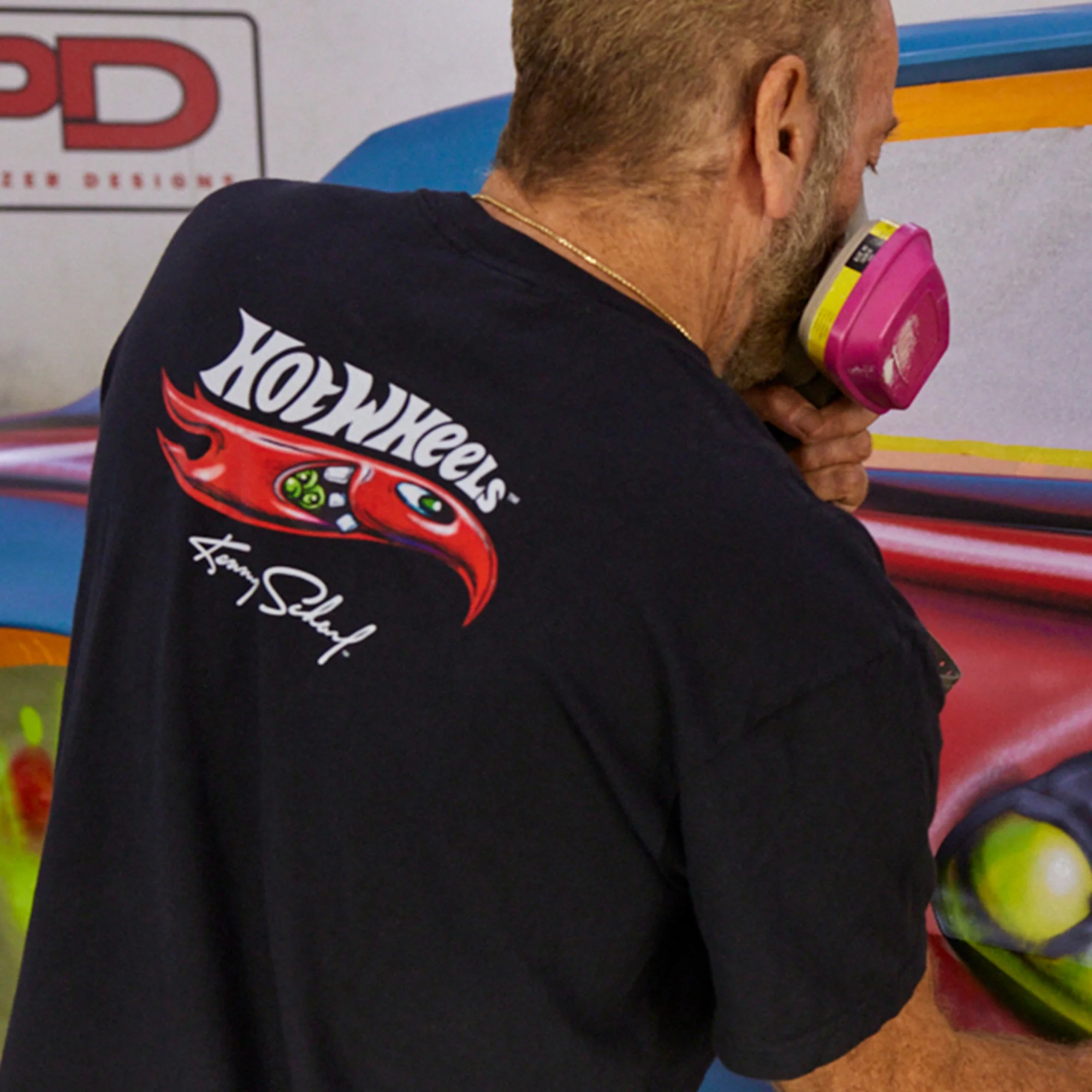 Mattel Creations Hot Wheels x Kenny Scharf Black T-Shirt
