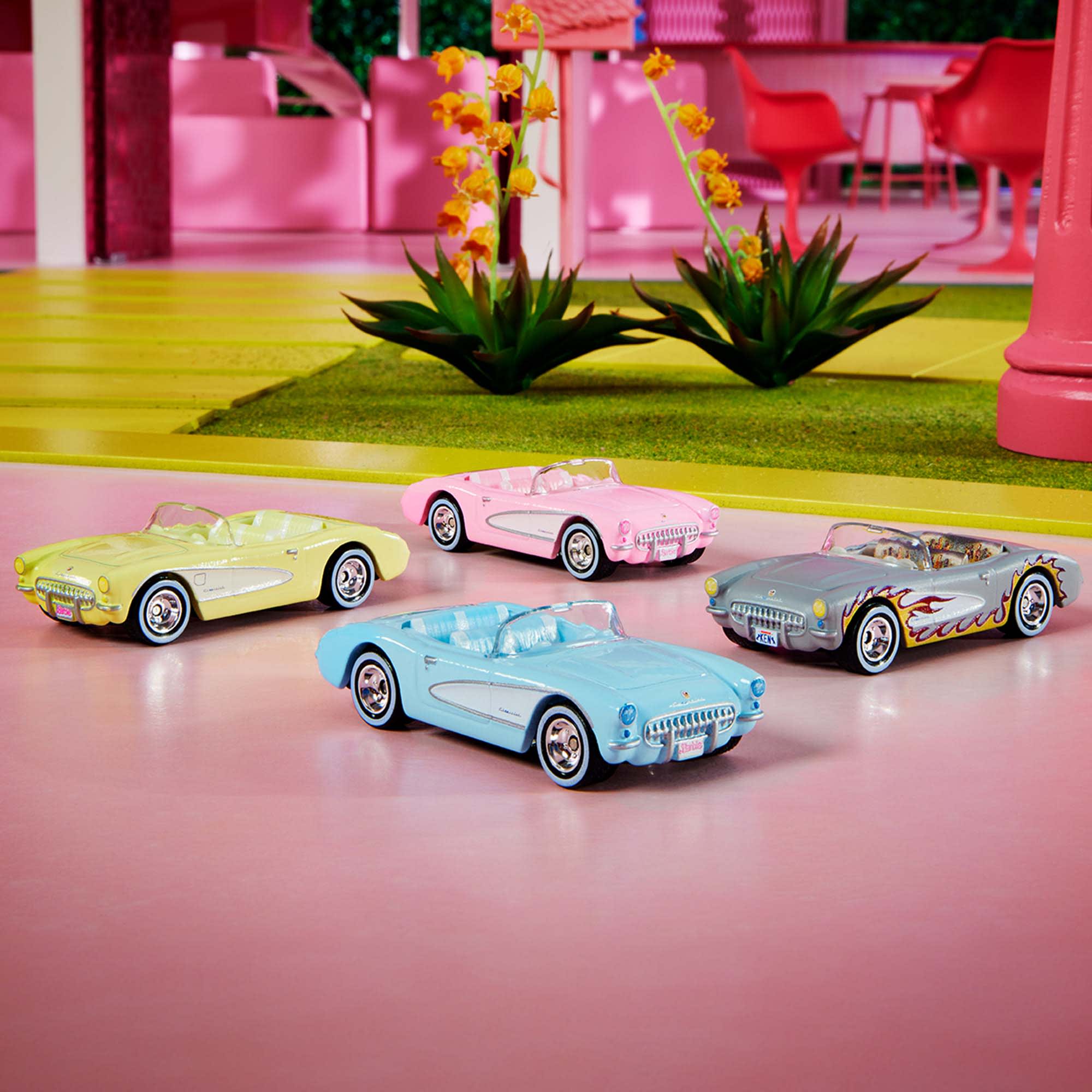 Mattel Creations Barbie The Movie Hot Wheels Corvette 4-Pack