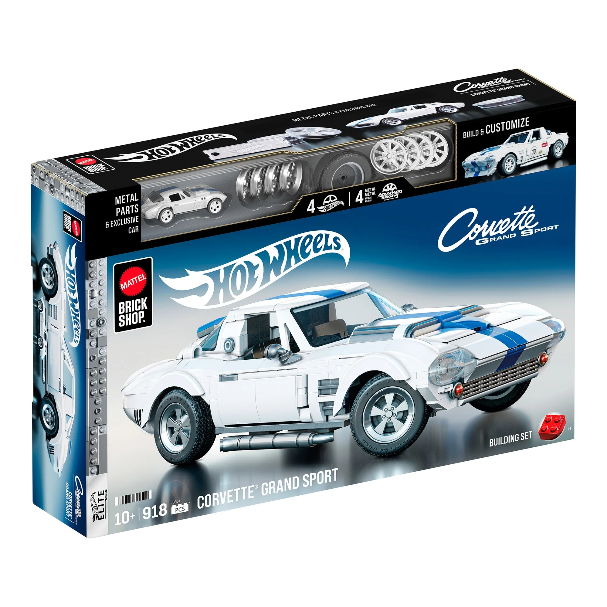 Mattel Creations Mattel Brick Shop Hot Wheels Corvette Grand Sport Building Set