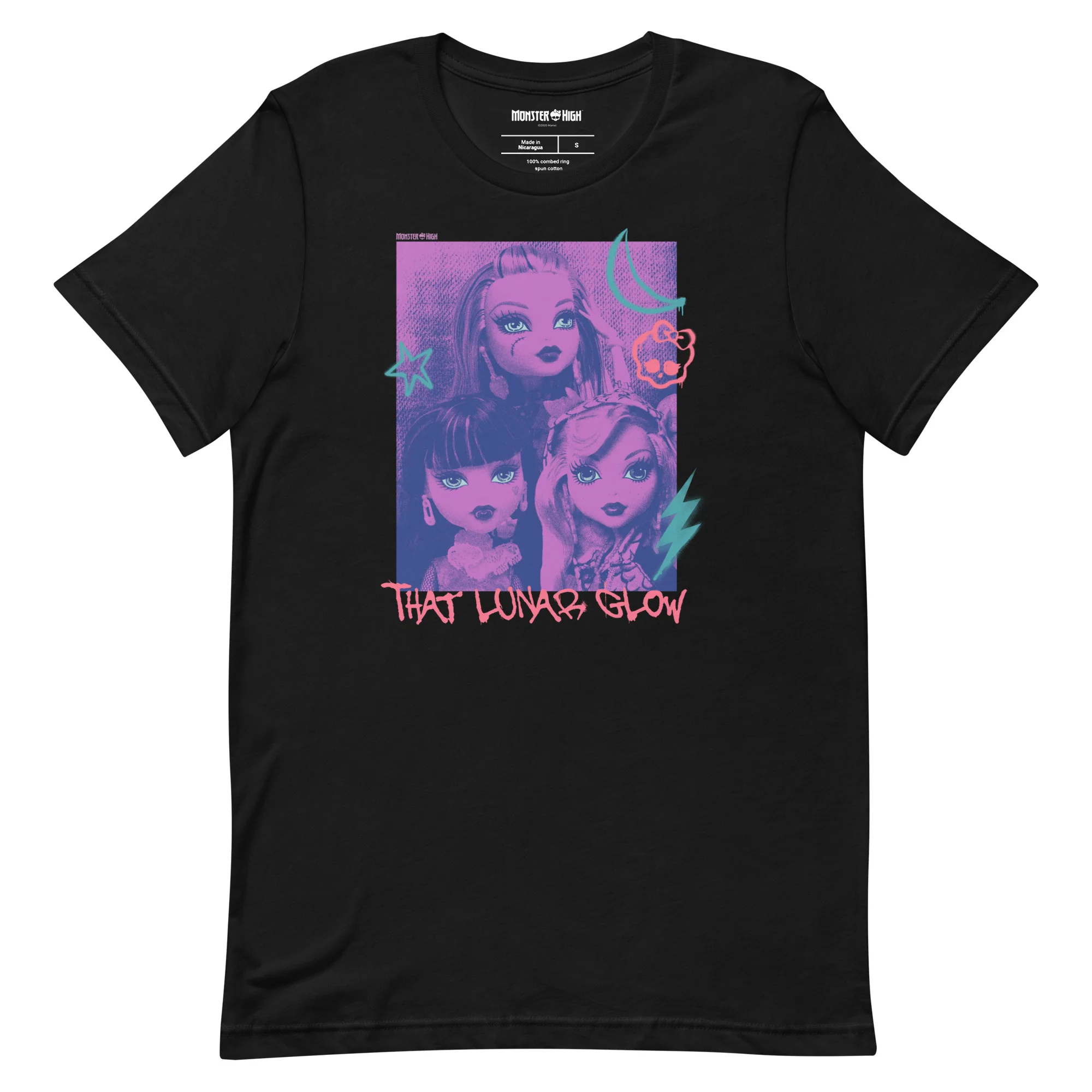 Mattel Creations Monster High Lunar Glow Black T-Shirt