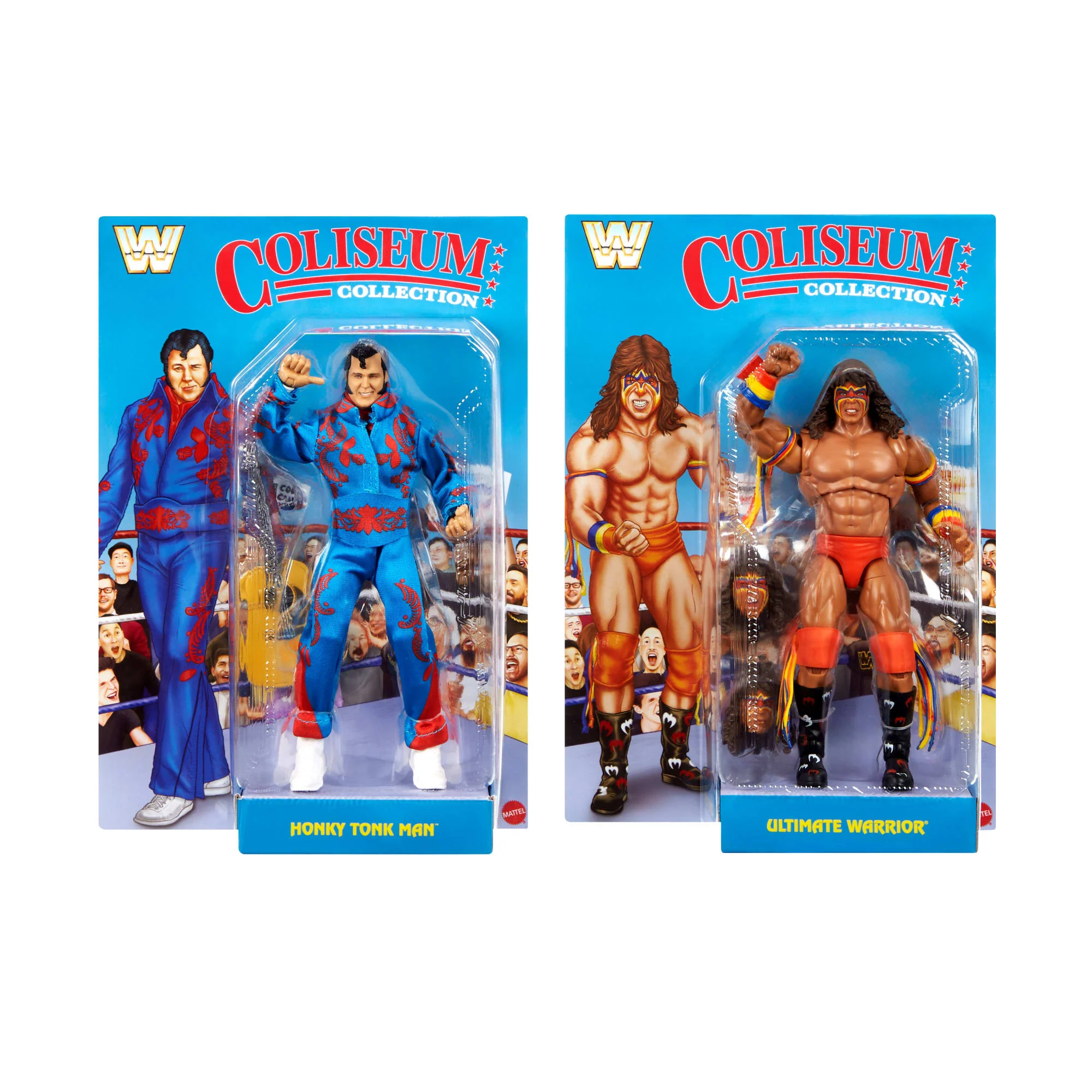 Mattel Creations WWE Coliseum Collection Honky Tonk Man & Ultimate Warrior Ultimate Edition Figures