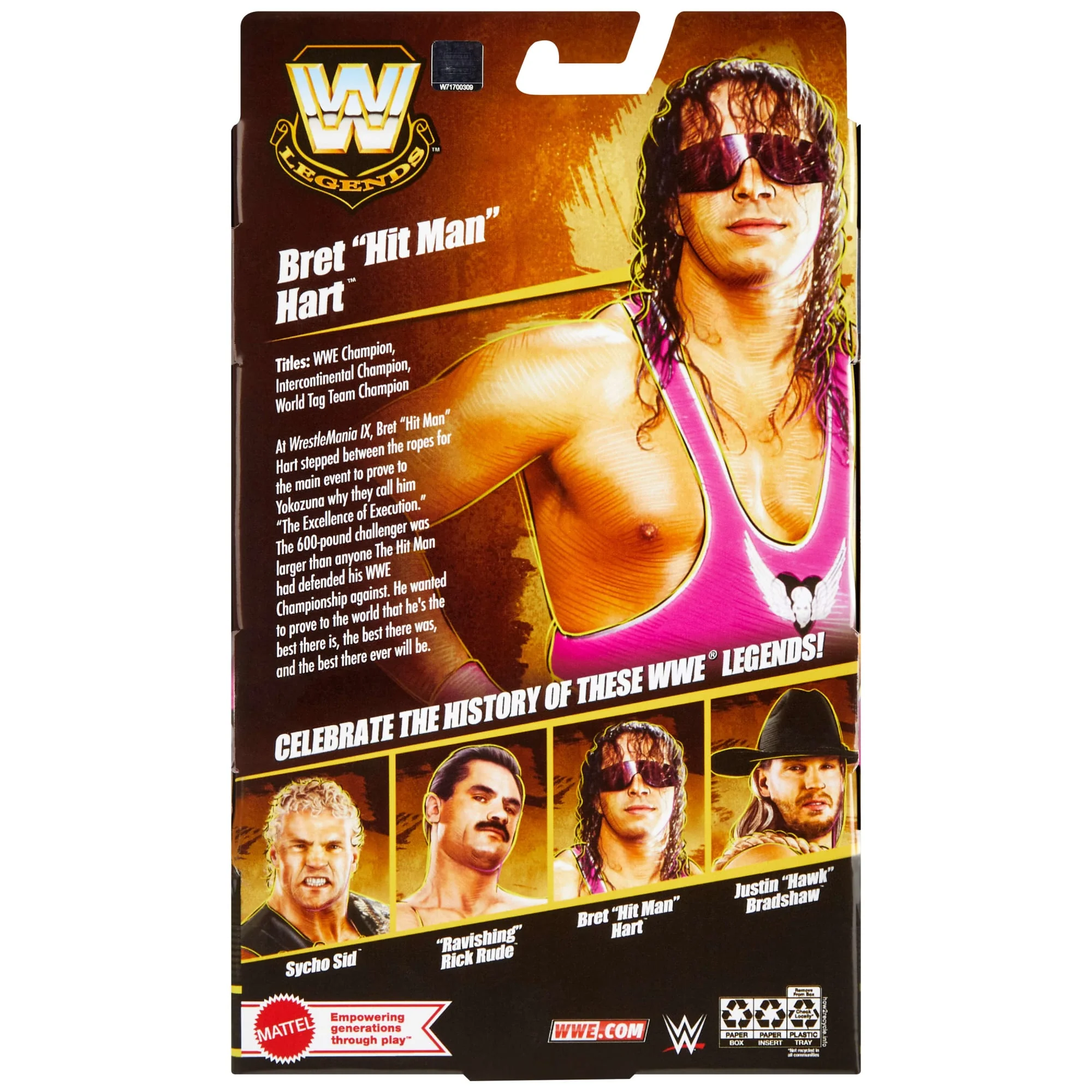 Mattel Creations WWE Elite Legends Bret “Hit Man” Hart Action Figure