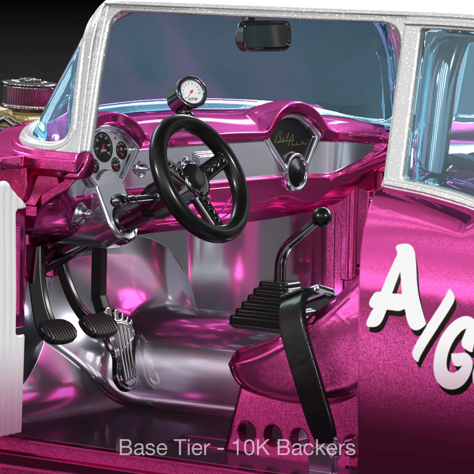 Mattel Creations RLC Exclusive 1:18 Scale '55 Chevy Bel Air Gasser “Candy Striper” - Crowdfund