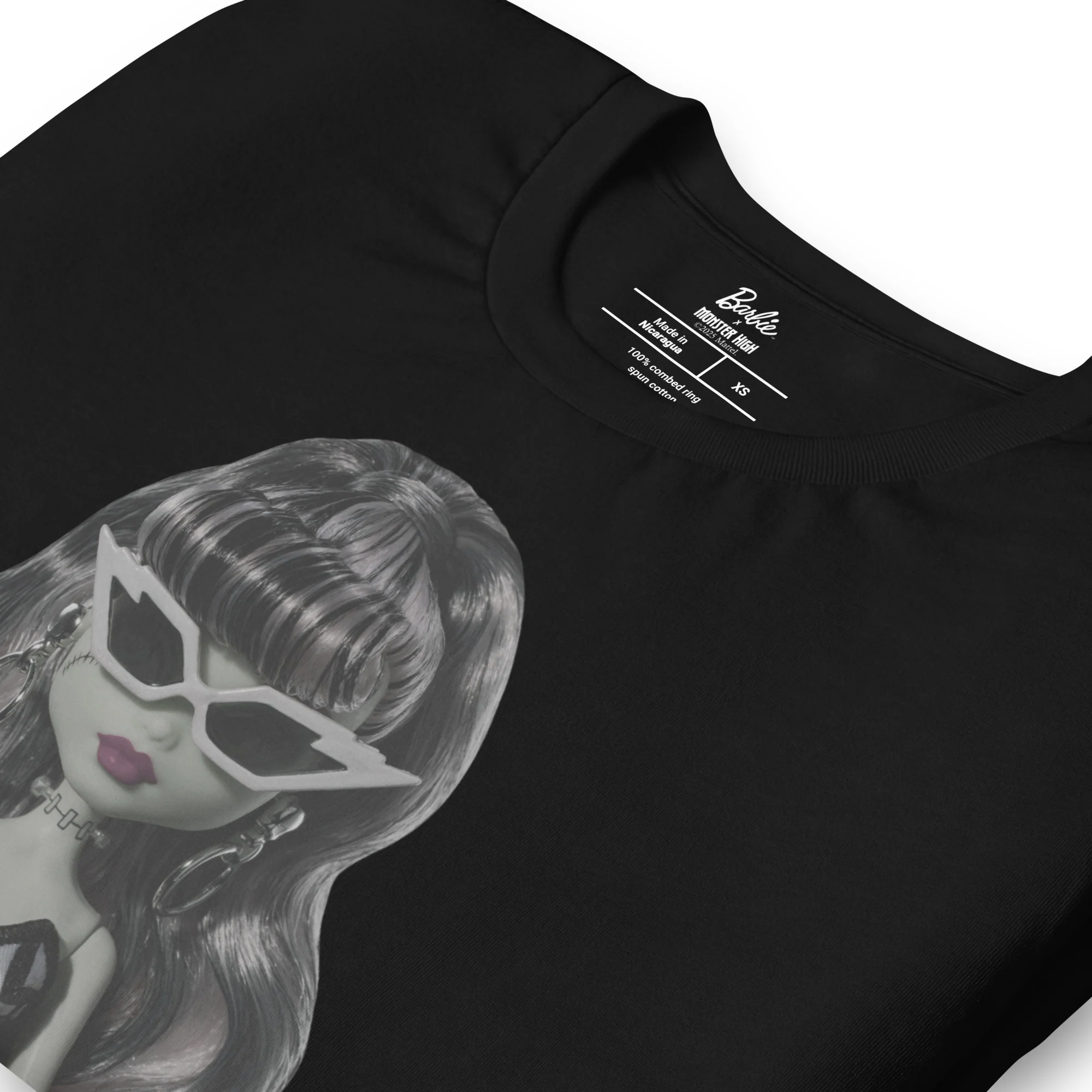 Mattel Creations Monster High Barbie Frankie Barbie Black T-shirt
