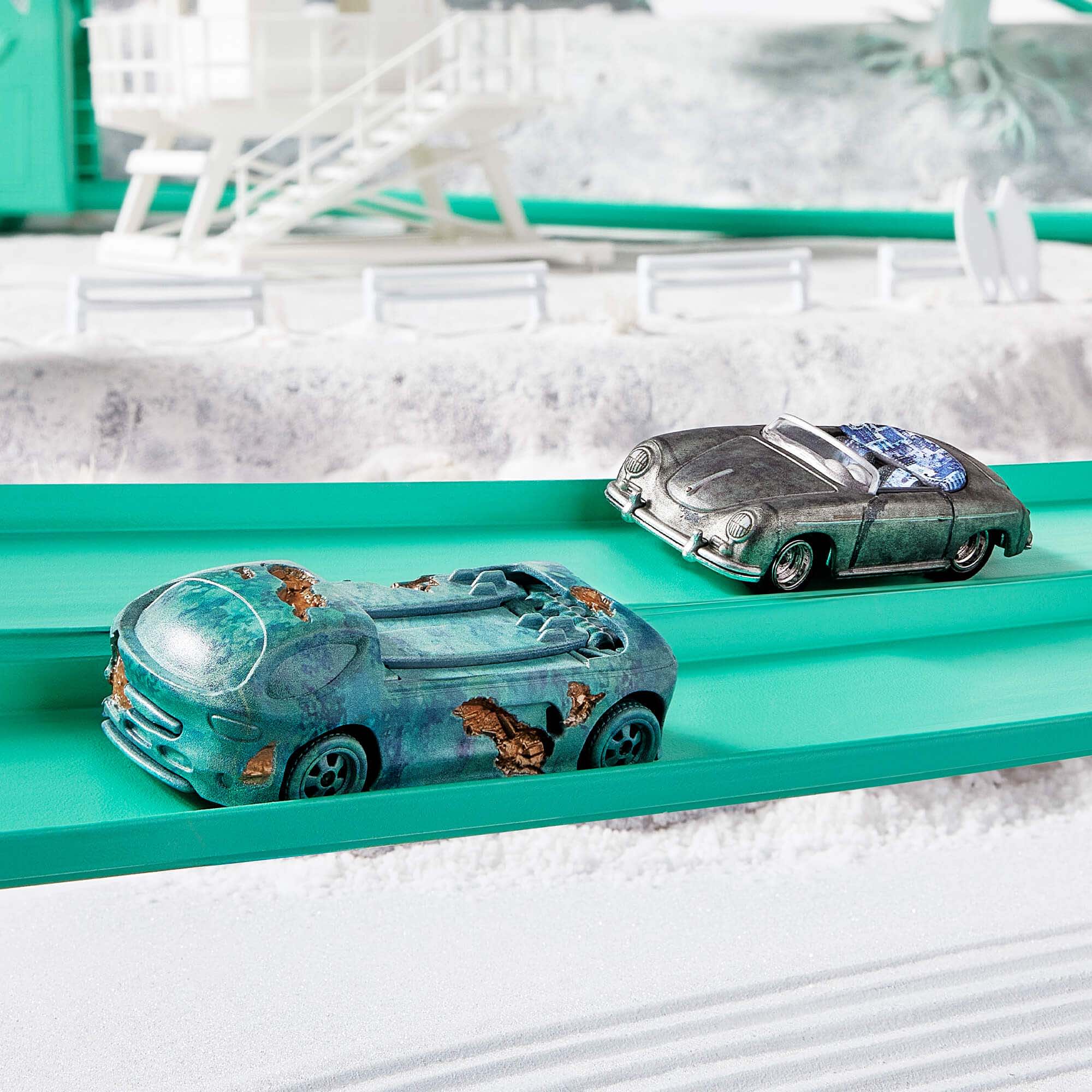 Mattel Creations Hot Wheels x Daniel Arsham Complete Car and Rally Case Set