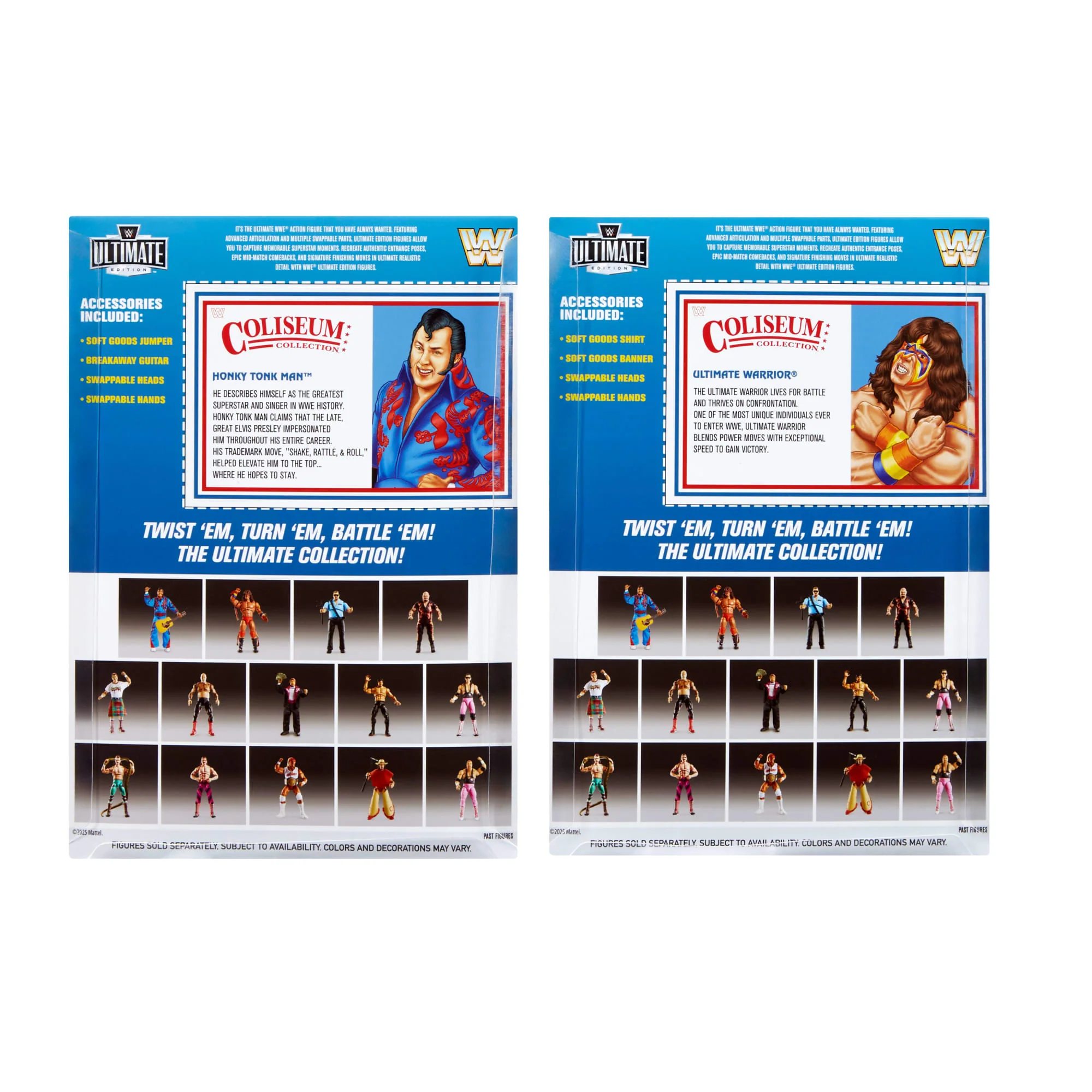 Mattel Creations WWE Coliseum Collection Honky Tonk Man & Ultimate Warrior Ultimate Edition Figures