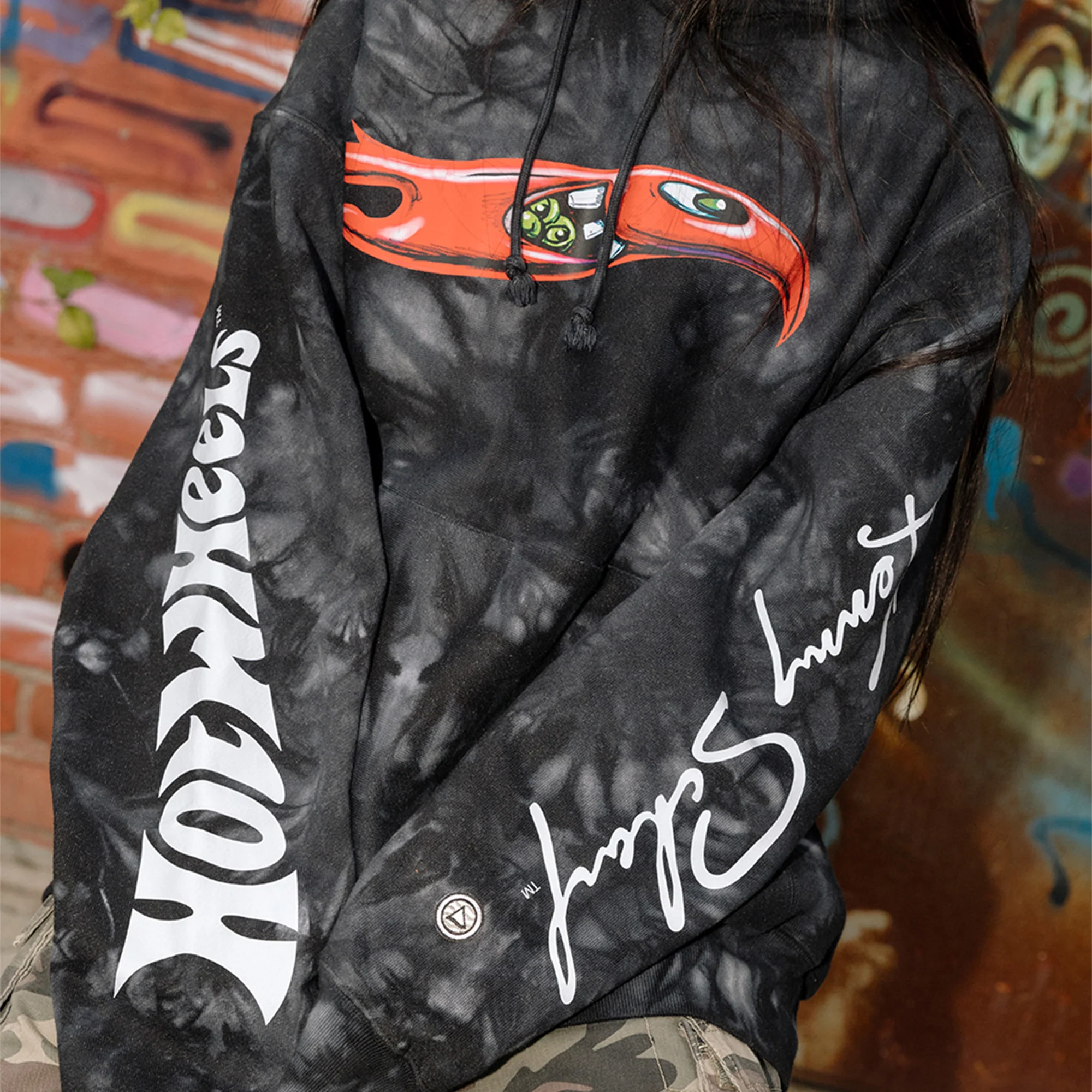 Mattel Creations Hot Wheels x Kenny Scharf Black Tie Dye Hoodie