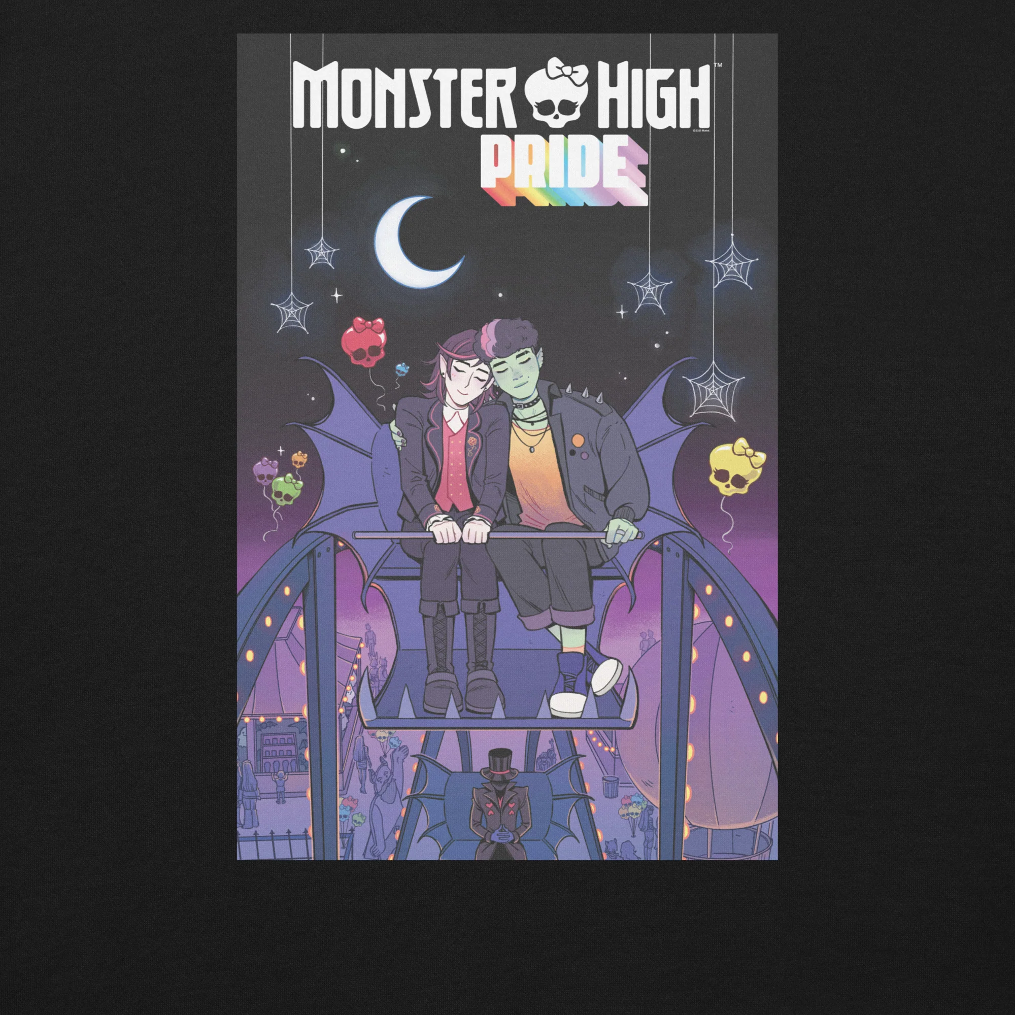 Mattel Creations Monster High Pride Kieran & Spelldon Black Sweatshirt