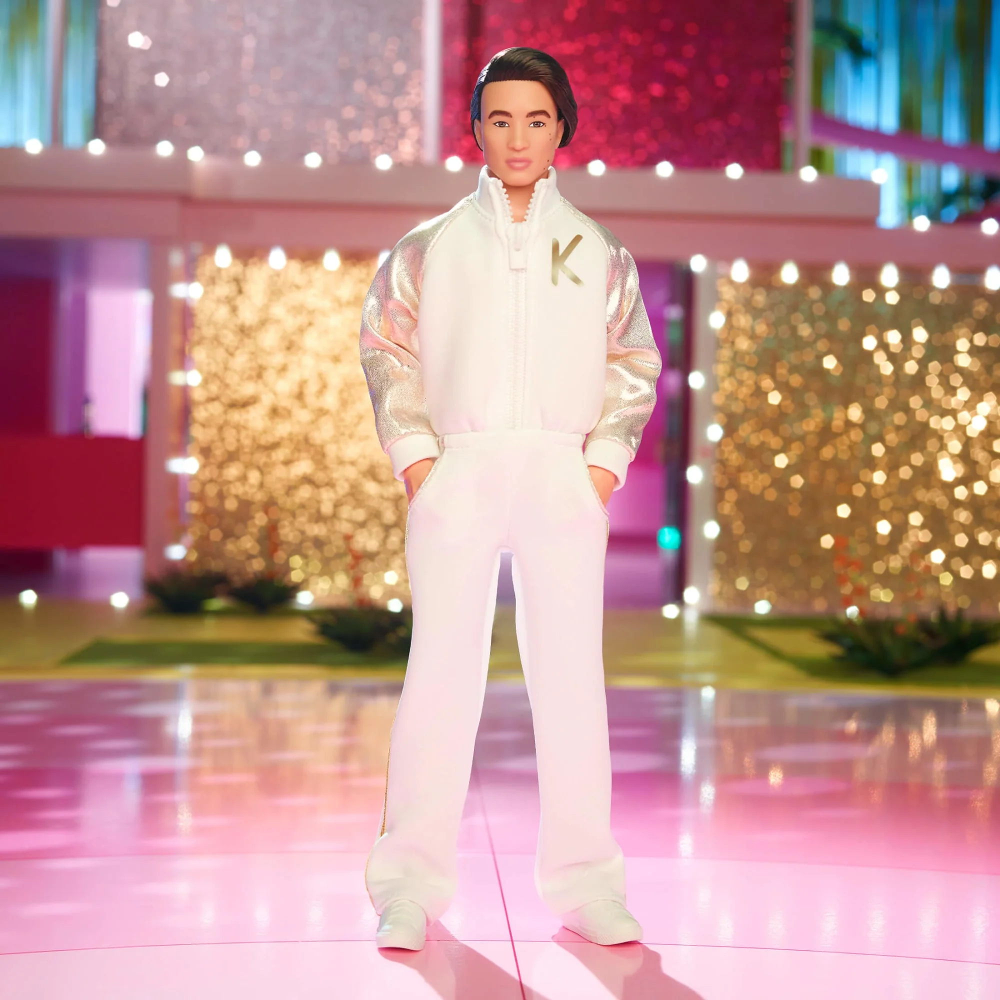 Mattel Creations Ken Doll In White and Gold Tracksuit – Barbie The Movie