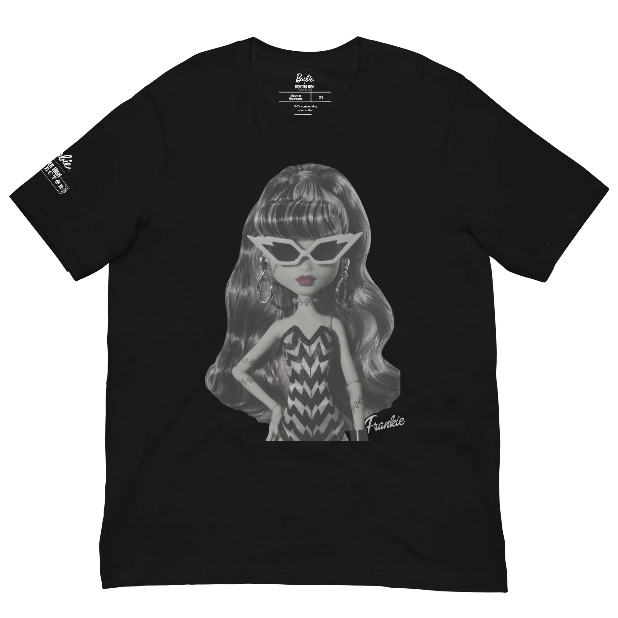 Mattel Creations Monster High Barbie Frankie Barbie Black T-shirt