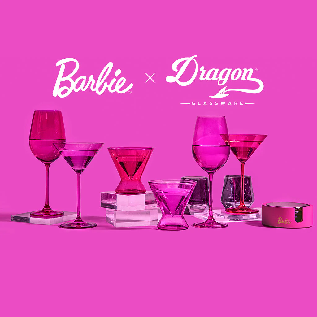 Mattel Creations Barbie™ X Dragon Glassware® Stemless Martini Glasses
