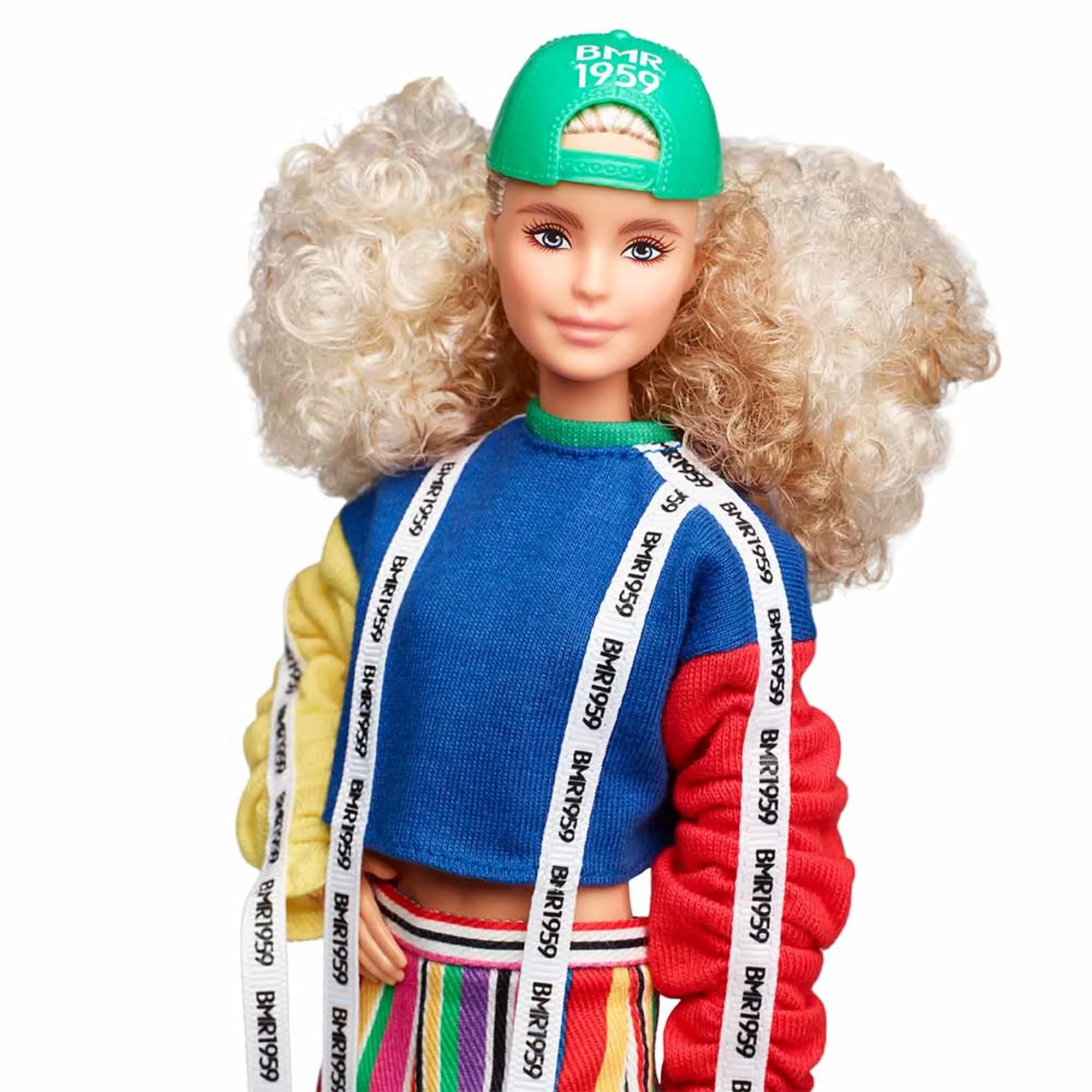 Mattel Creations Barbie BMR1959 Doll - Color Block Sweatshirt with Logo Tape & Striped Shorts