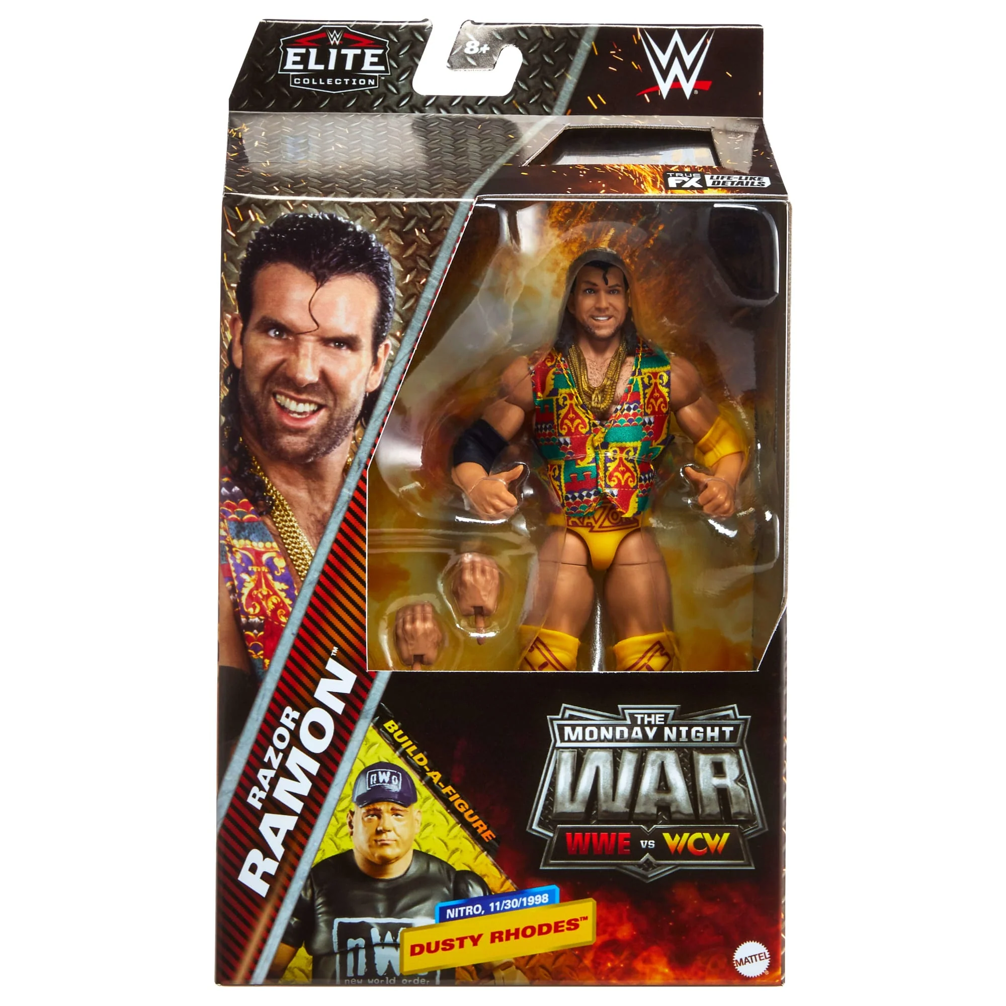 Mattel Creations WWE Monday Night War Elite Collection Razor Ramon Action Figure & Dusty Rhodes Build-A-Figure Parts