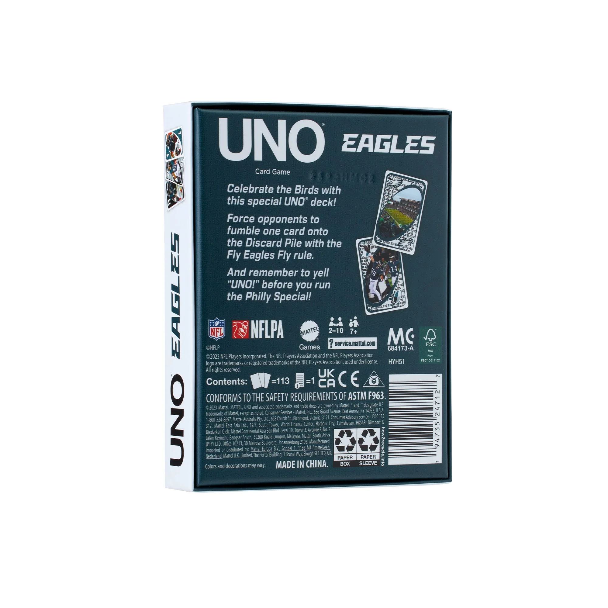 Mattel Creations UNO Fandom NFL Philadelphia Eagles Game Deck
