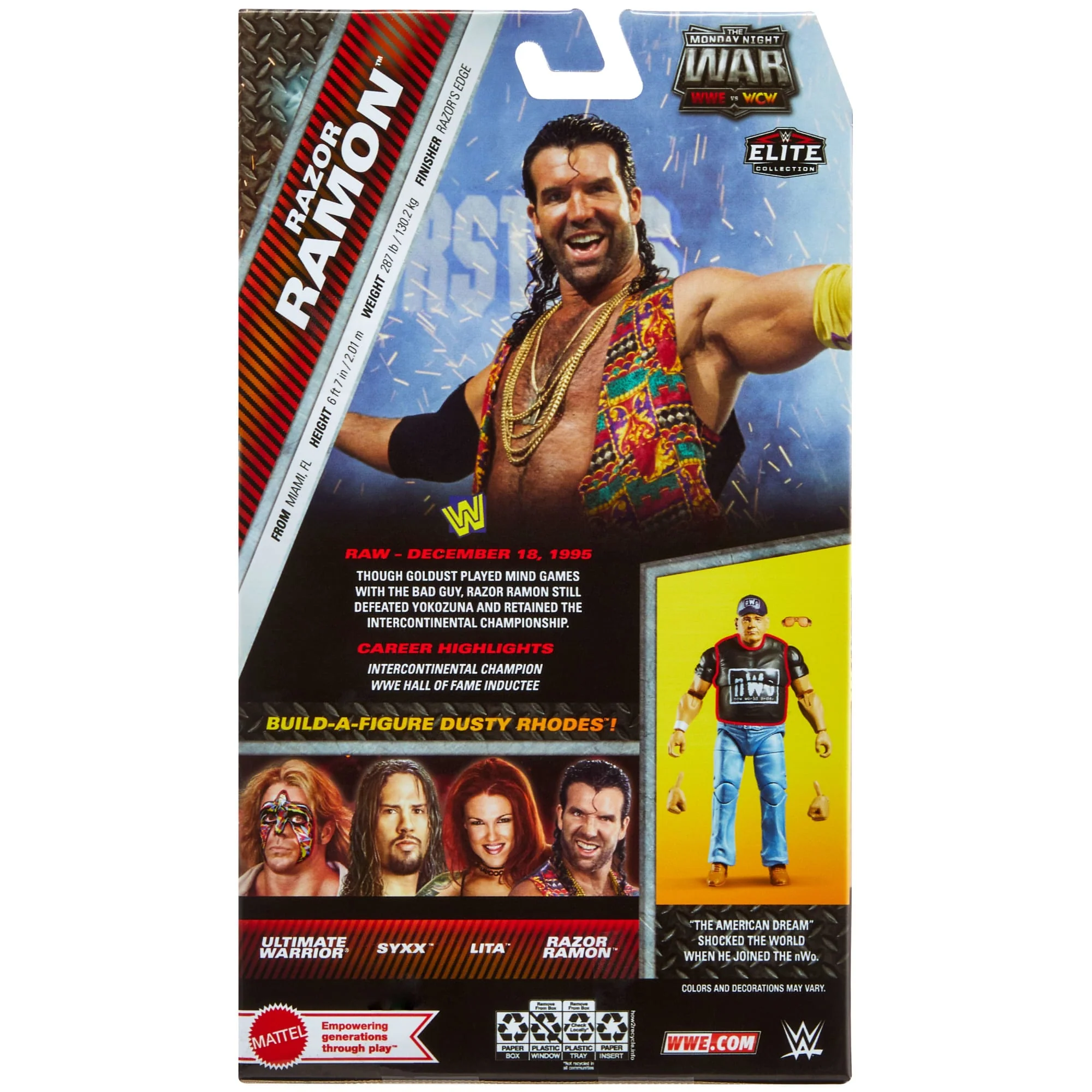 Mattel Creations WWE Monday Night War Elite Collection Razor Ramon Action Figure & Dusty Rhodes Build-A-Figure Parts