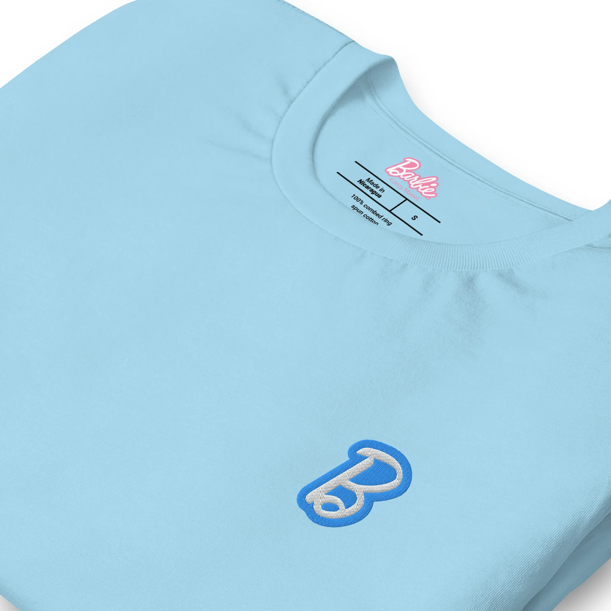Mattel Creations Barbie Enjoy the Ride Embroidered Cutie Blue T-Shirt