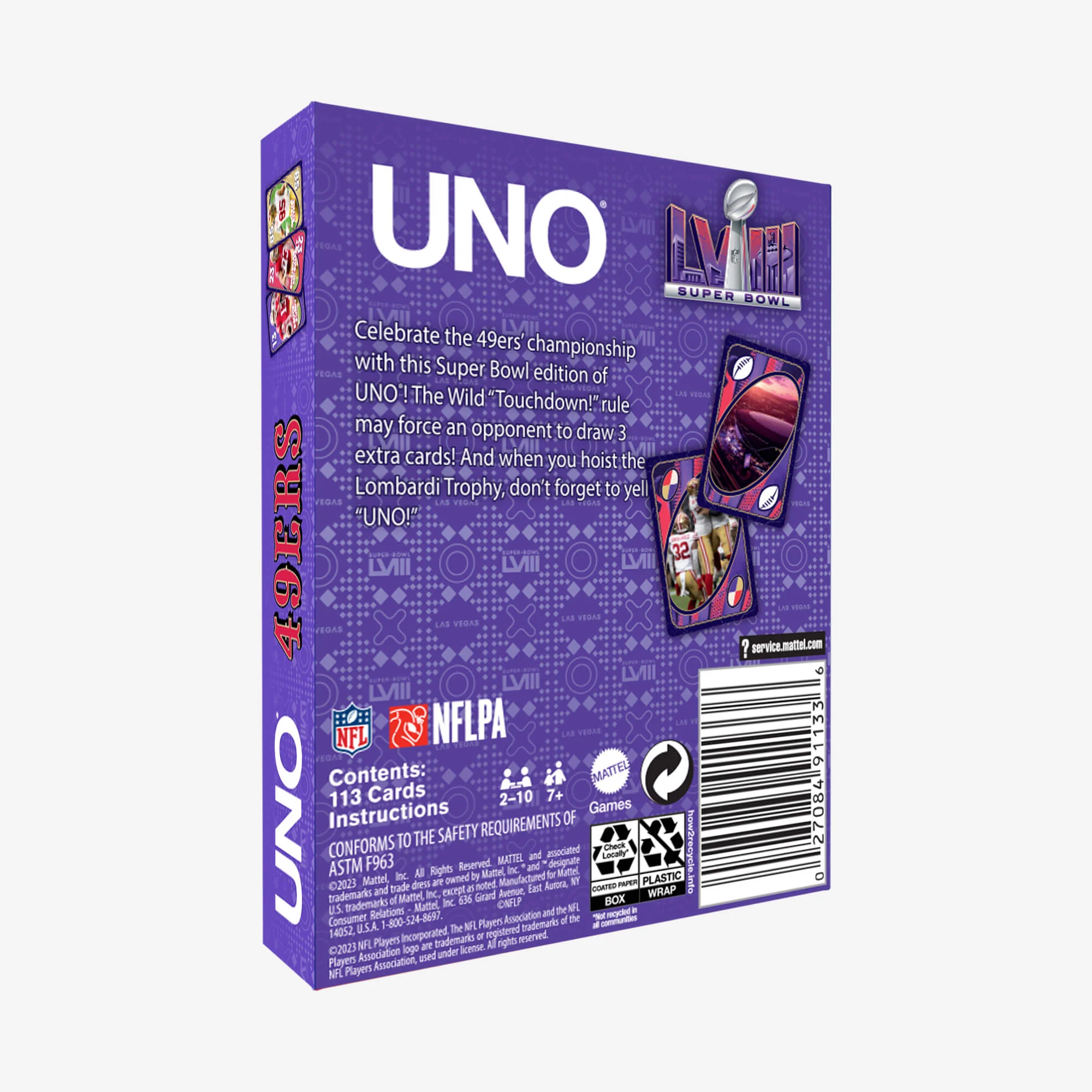 Mattel Creations UNO LVIII Super Bowl Card Game San Francisco 49ers