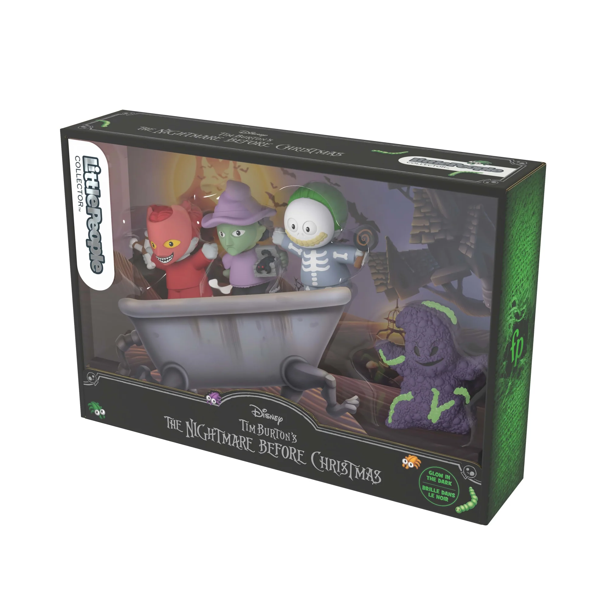 Mattel Creations Little People Collector Disney Tim Burton's The Nightmare Before Christmas Lock Shock & Barrel Set