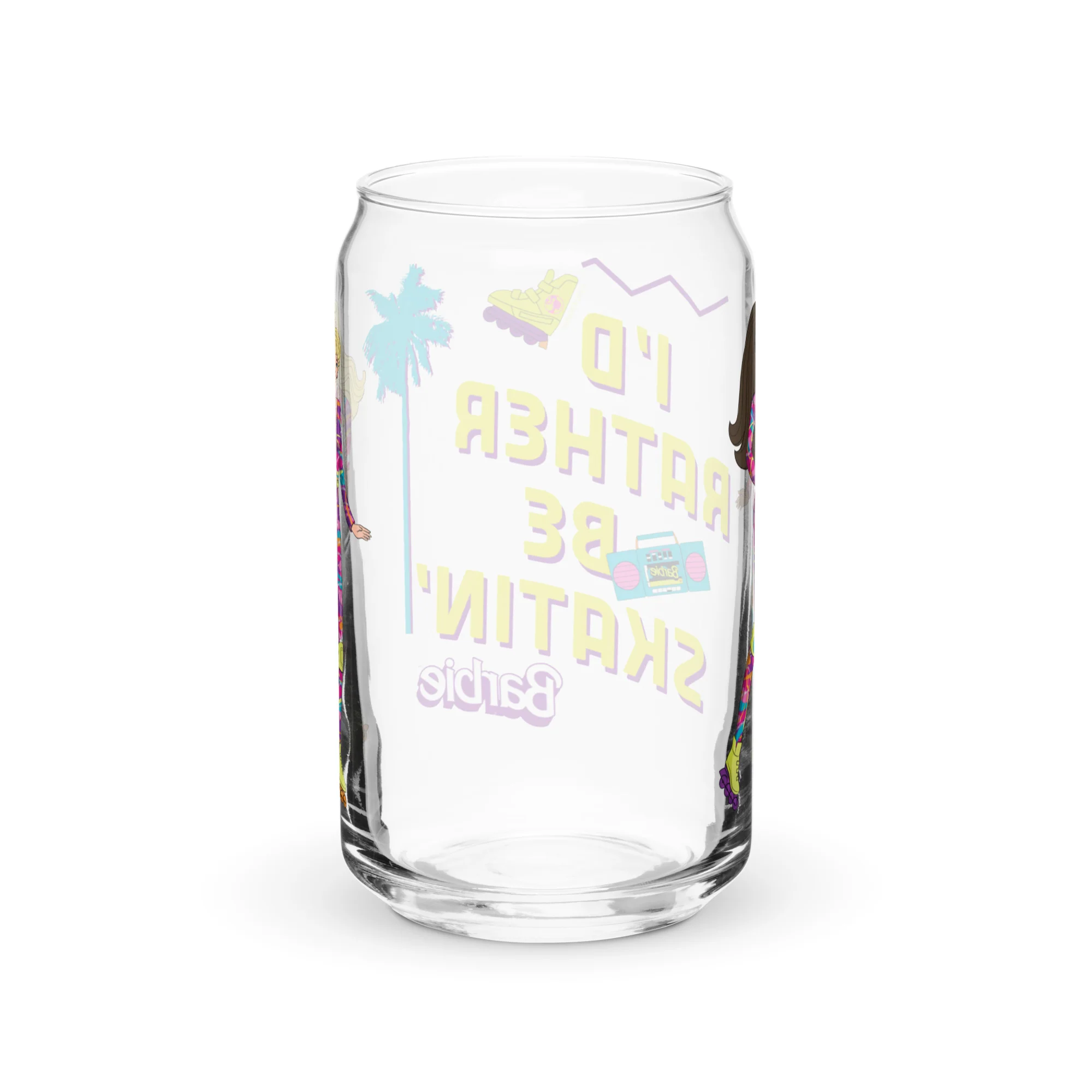 Mattel Creations Barbie 1990's Hot Skatin' Can Shaped  Glass