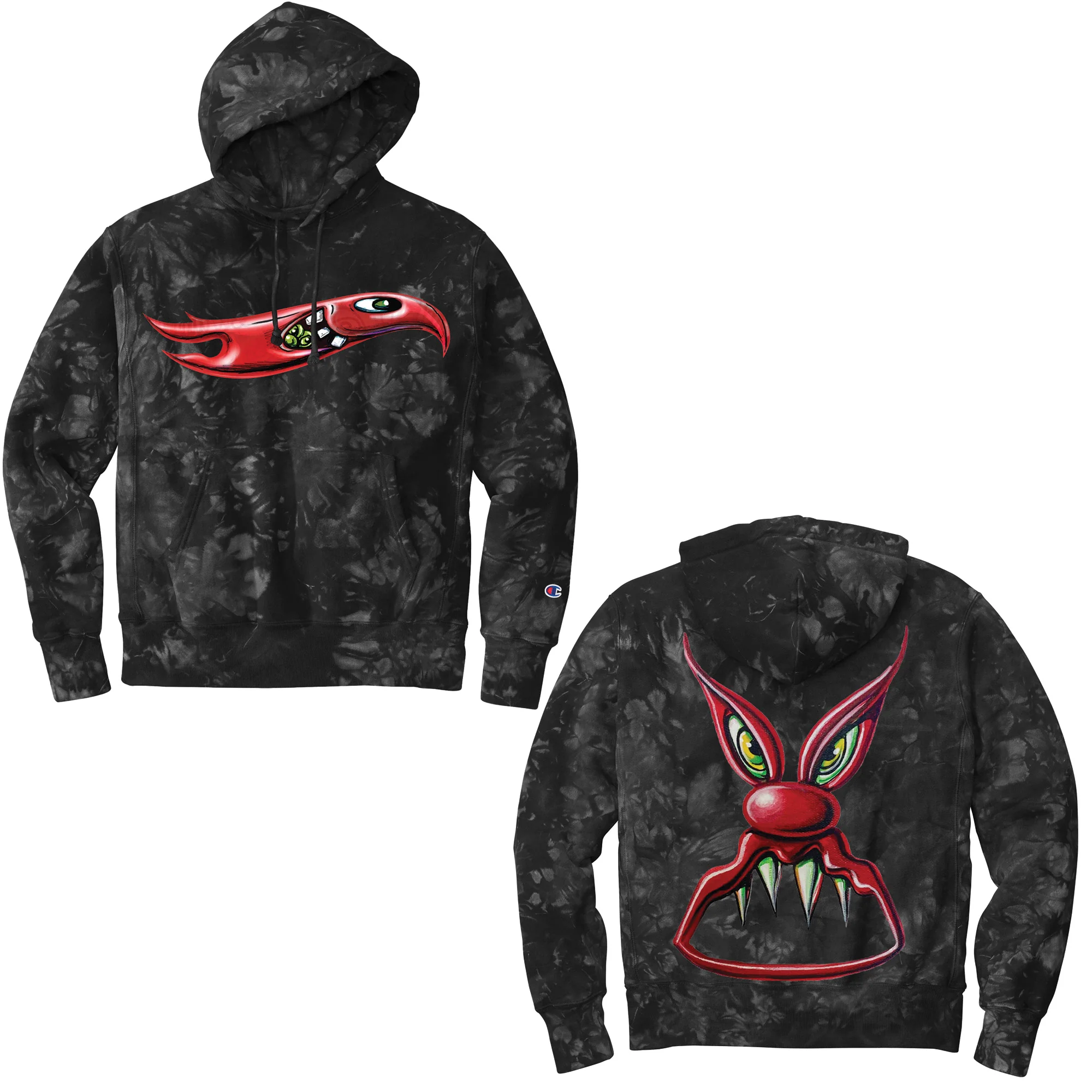 Mattel Creations Hot Wheels x Kenny Scharf Black Tie Dye Hoodie