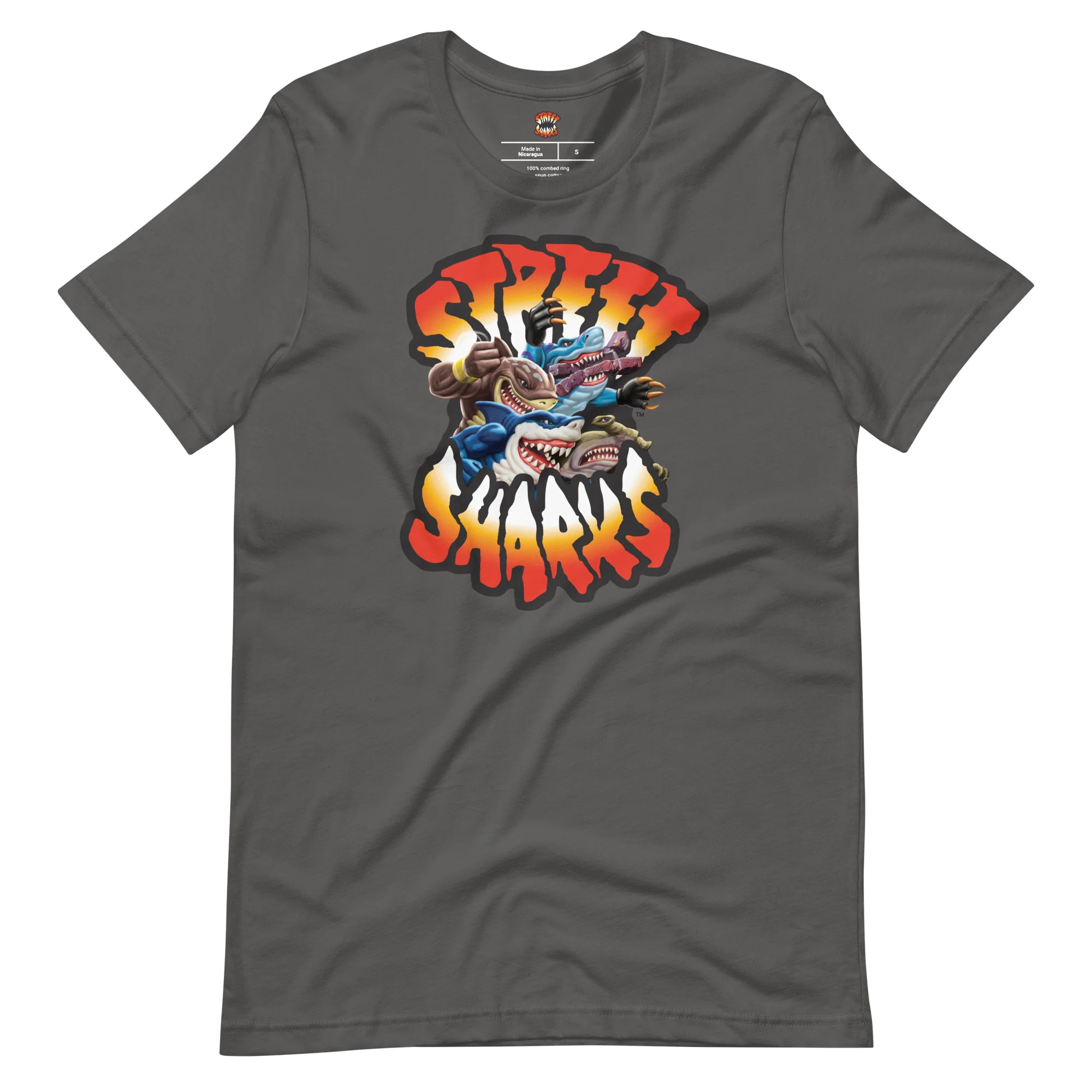 Mattel Creations Street Sharks Grey Logo T-Shirt