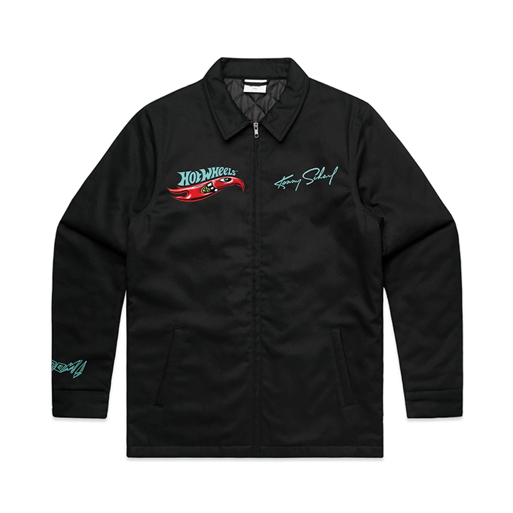 Mattel Creations Hot Wheels x Kenny Scharf Black Embroidered Zip Front Jacket
