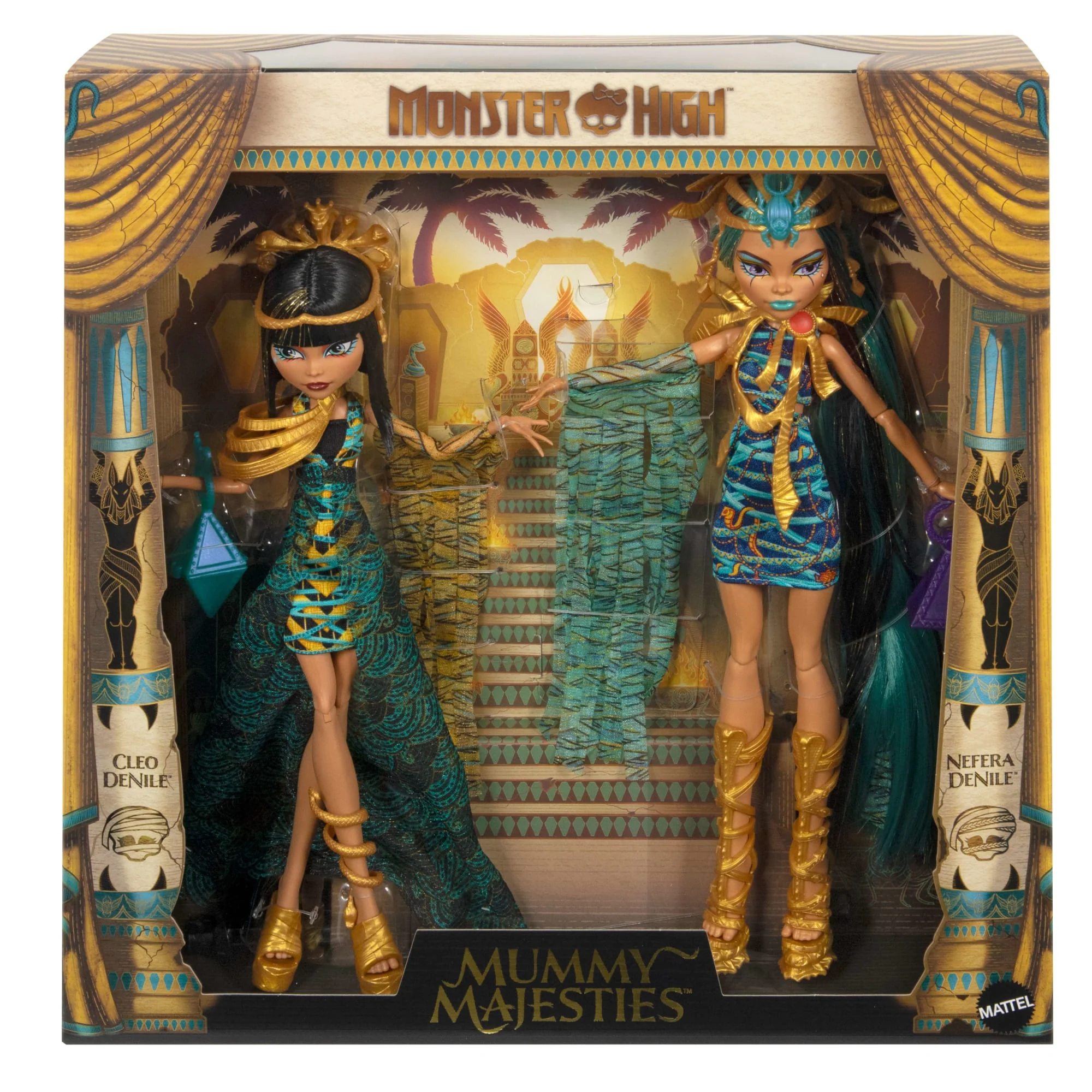 Mattel Creations Monster High Mummy Majesties Cleo and Nefera De Nile Collectible Doll Two-Pack