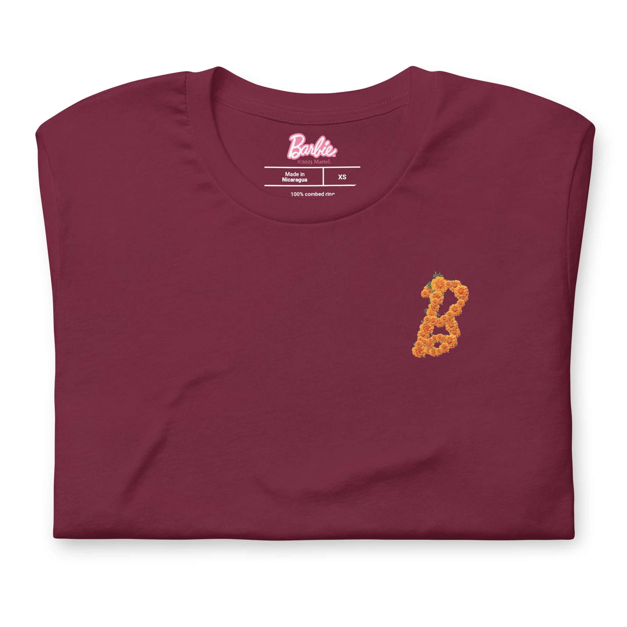 Mattel Creations Barbie Día de Muertos Maroon T-Shirt