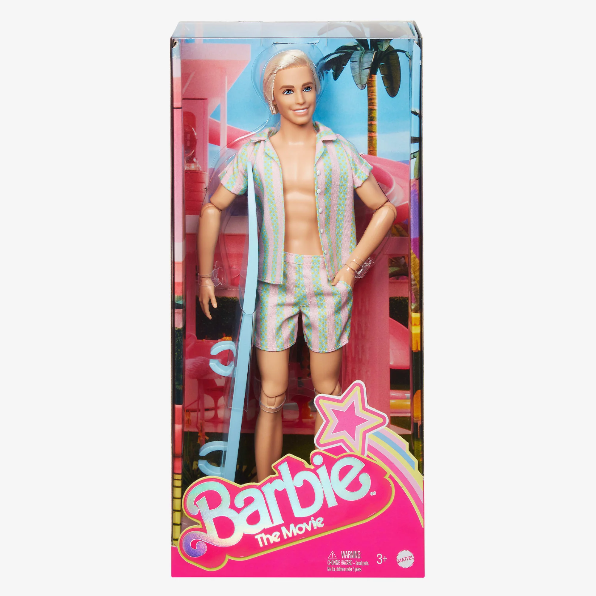 Mattel Creations Ken Doll Wearing Pastel Striped Beach Matching Set – Barbie The Movie