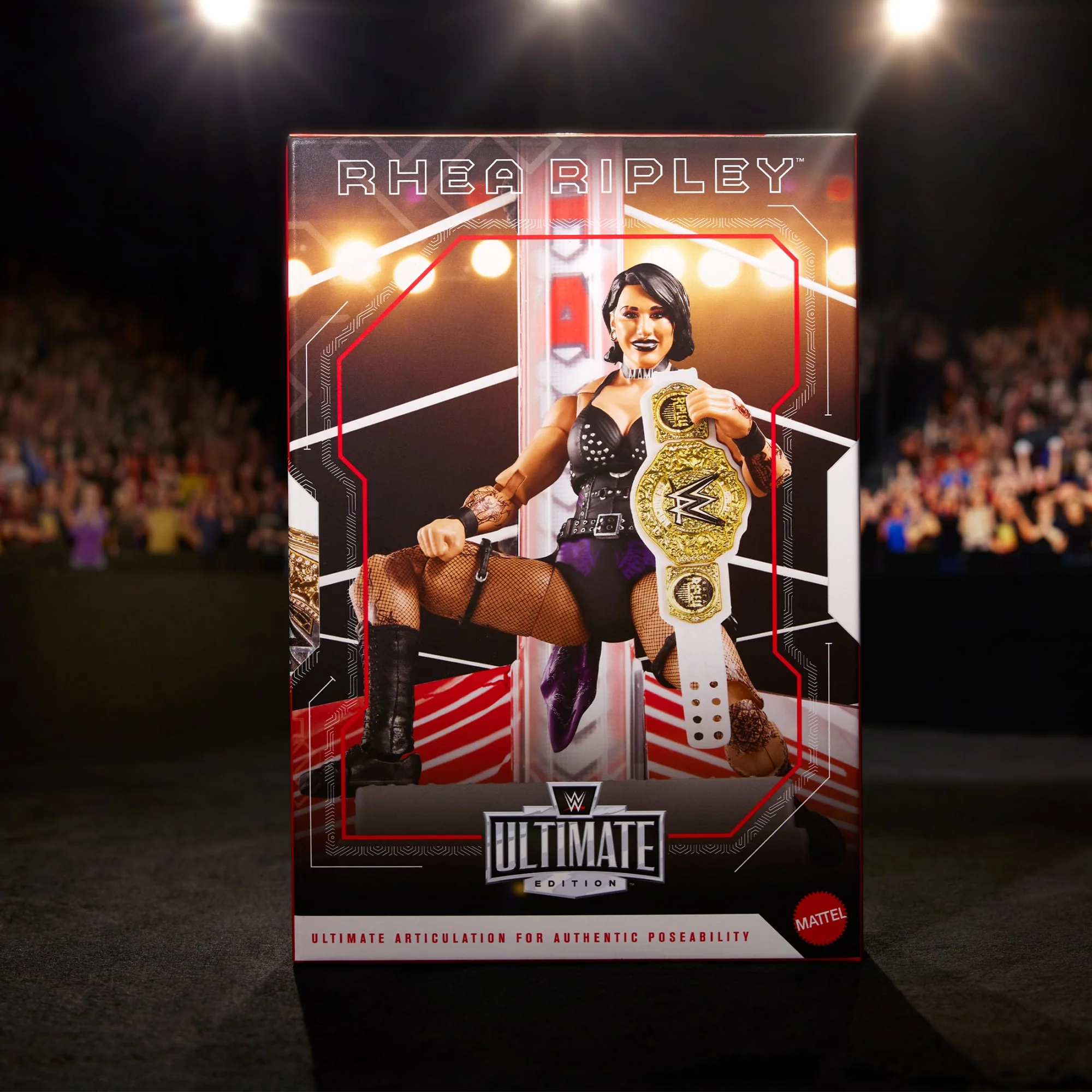 Mattel Creations WWE Ultimate Edition RAW Ring and WWE Superstar Rhea Ripley Figure