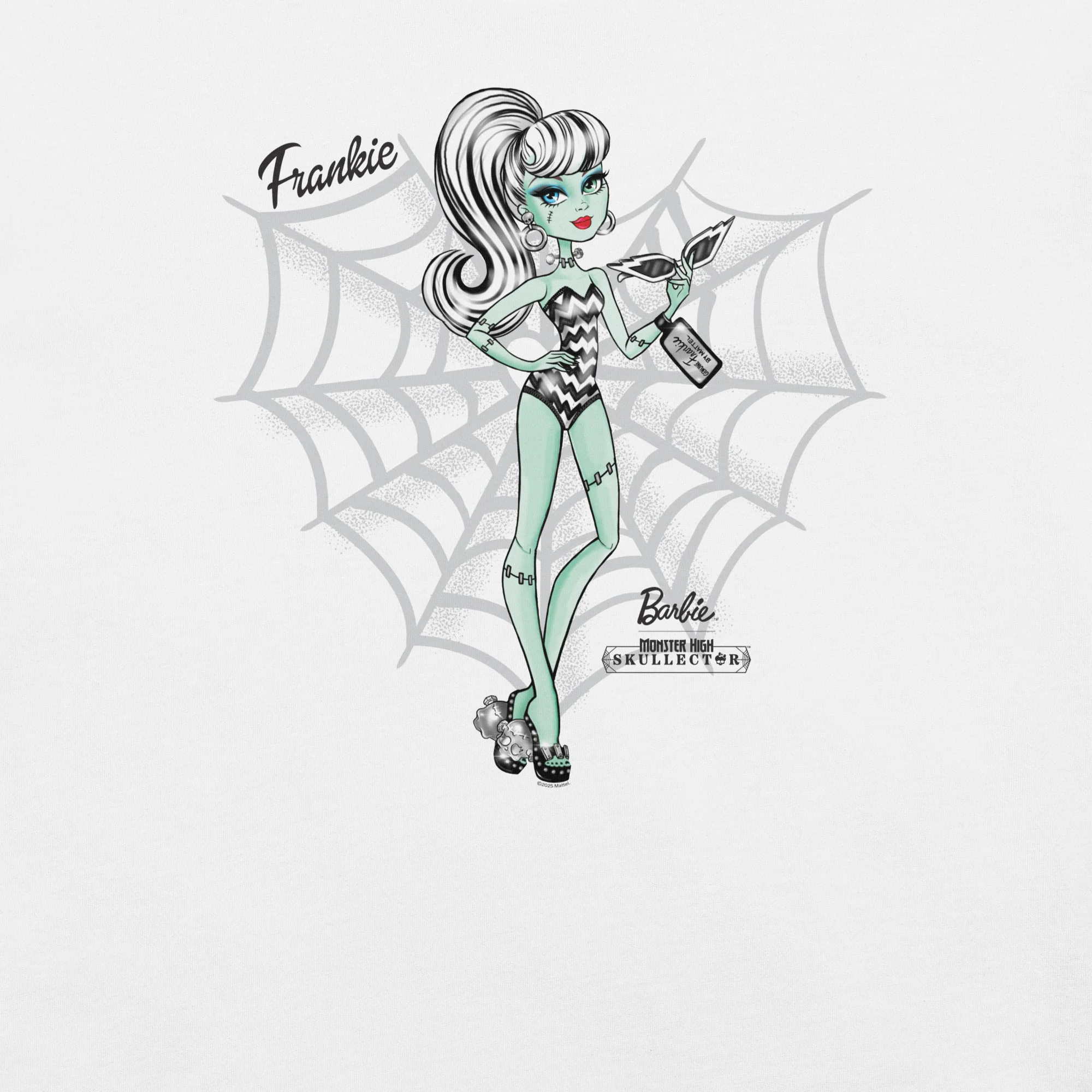 Mattel Creations Monster High Barbie Frankie Barbie White T-shirt