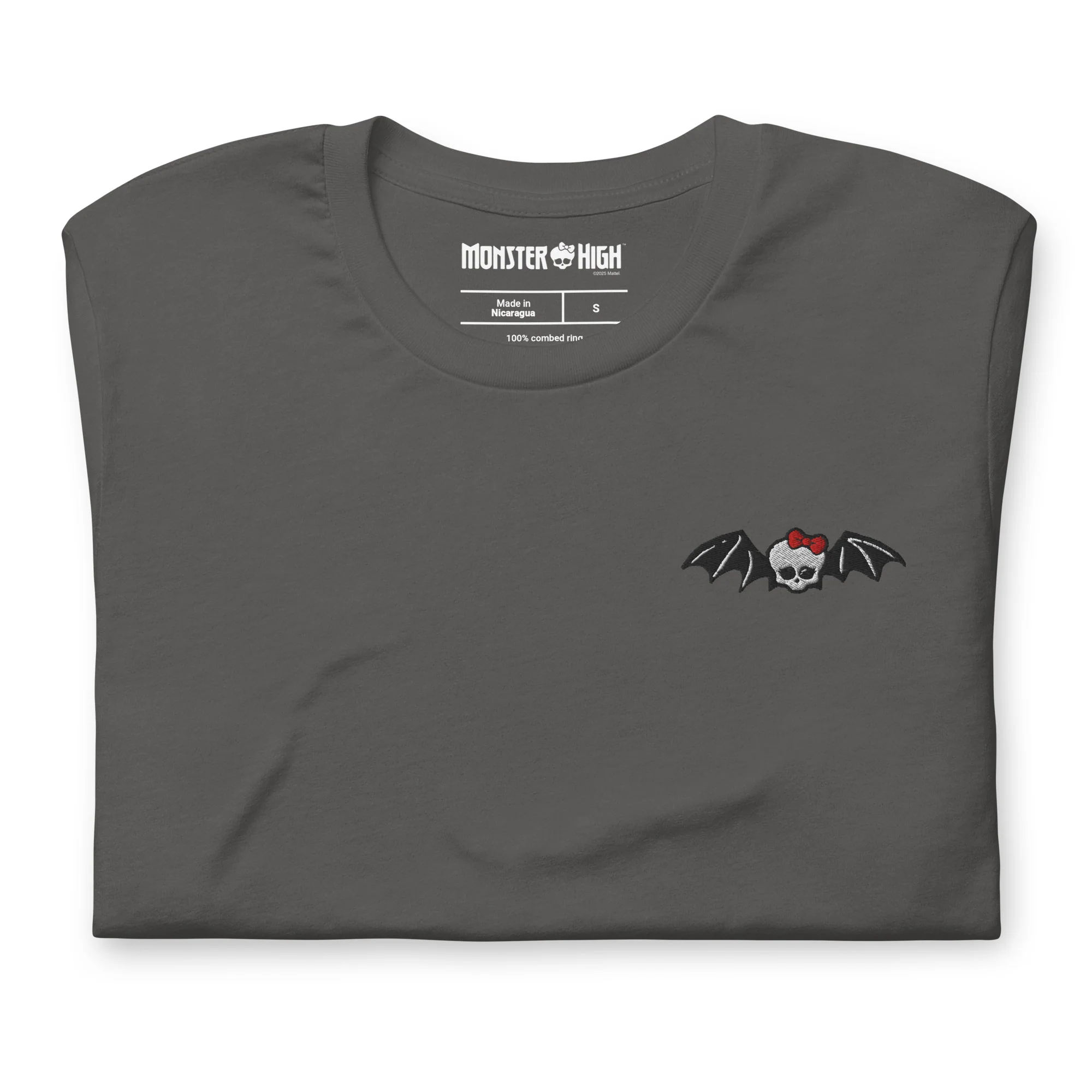 Mattel Creations Monster High Tis the Season Embroidered Gray T-Shirt