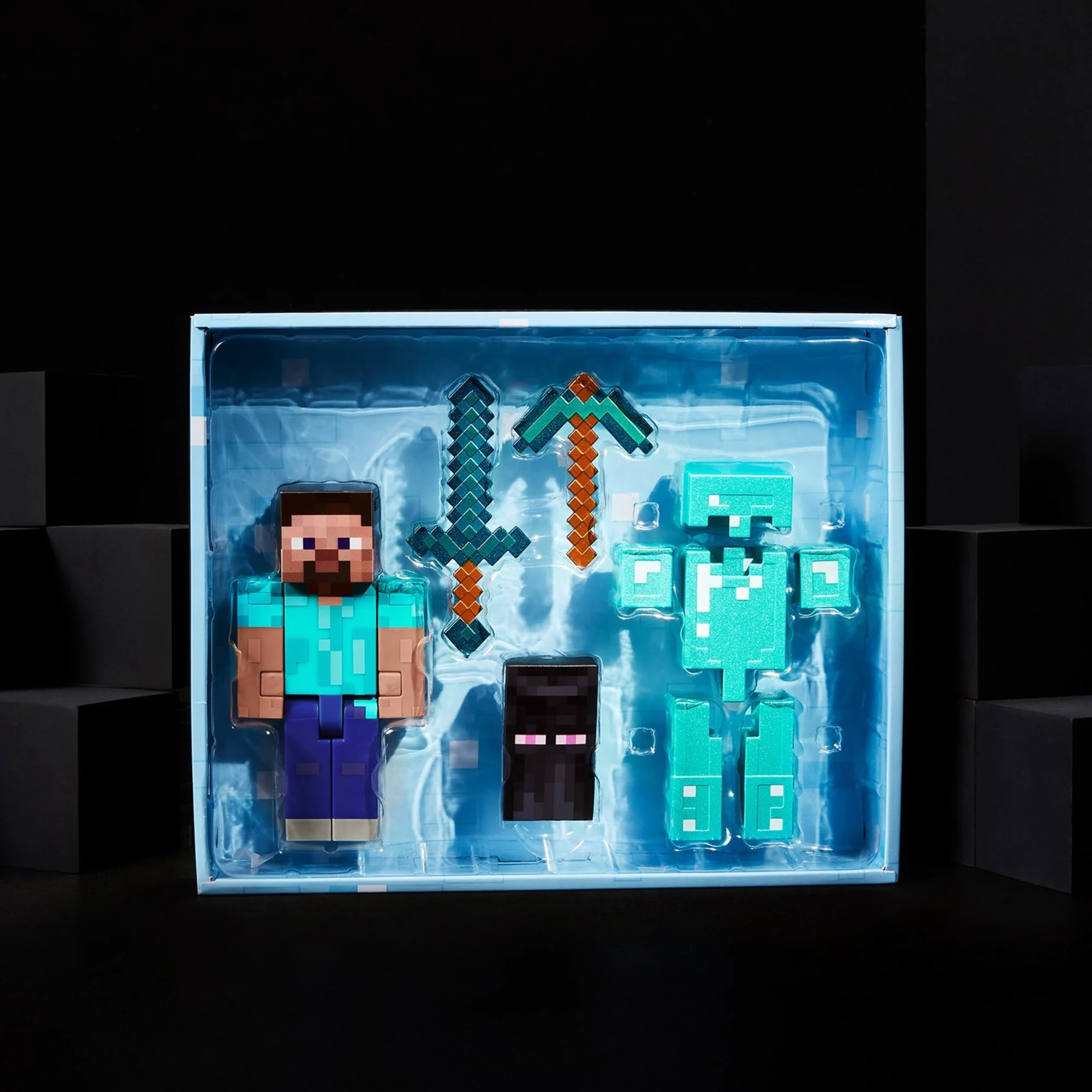 Mattel Creations Minecraft Diamond Level Steve Collector Action Figure