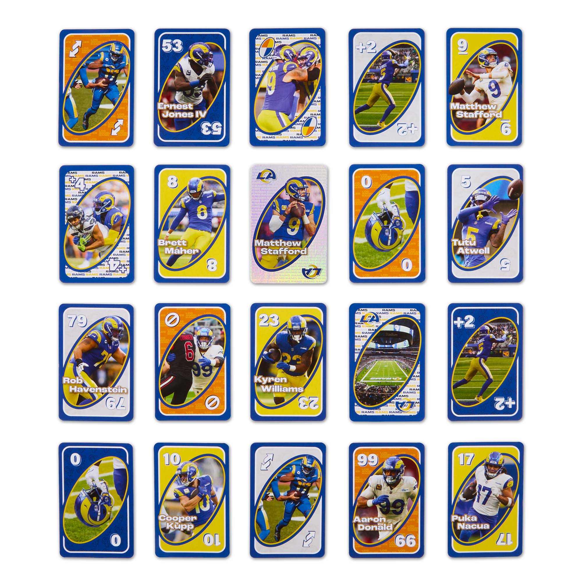 Mattel Creations UNO Fandom NFL Los Angeles Rams Game Deck