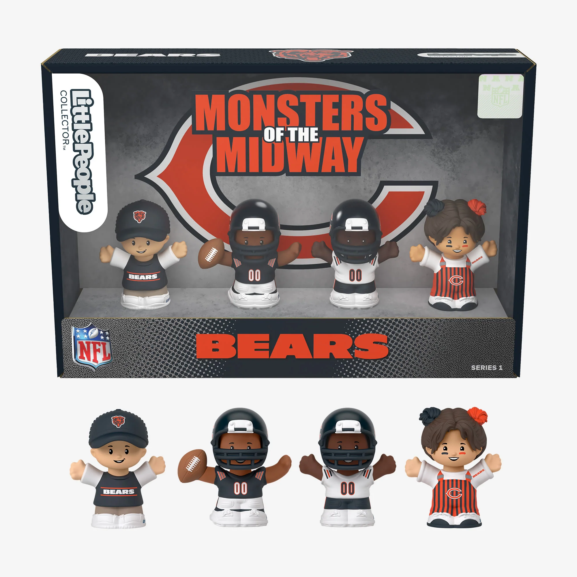 Mattel Creations Little People Collector x NFL Chicago Bears Set