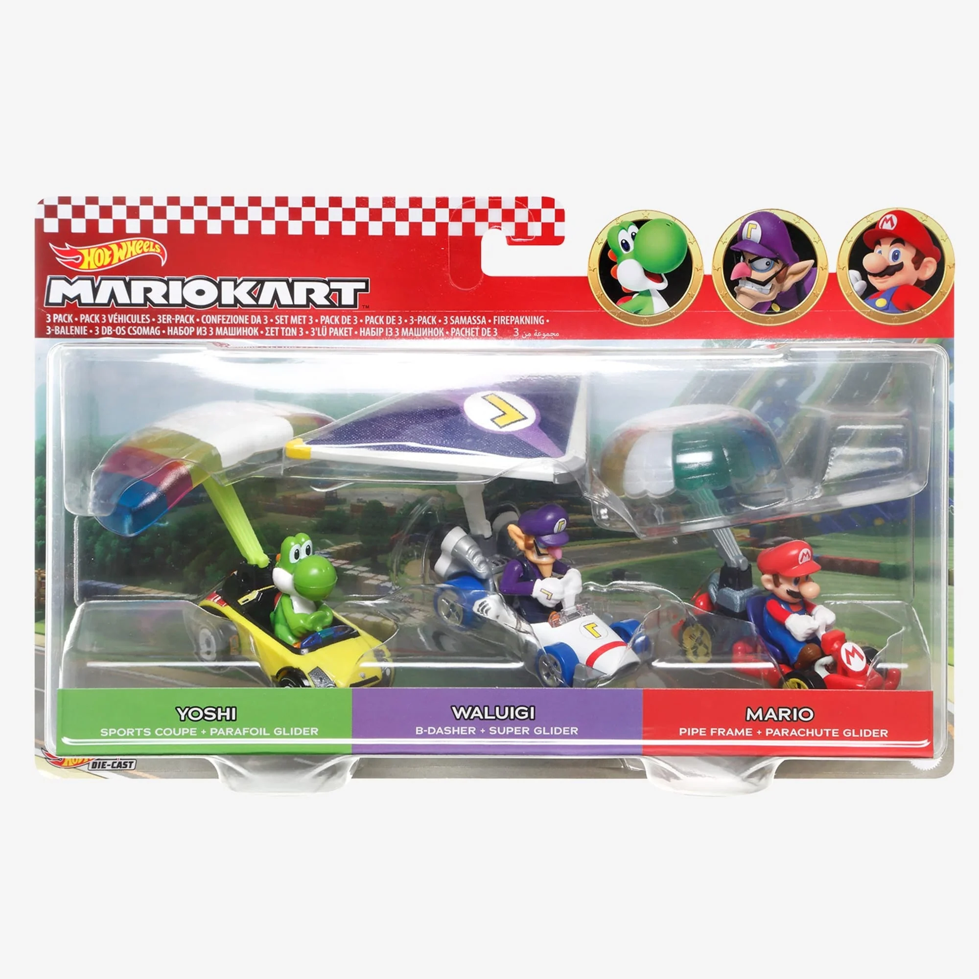 Mattel Creations Hot Wheels Mario Kart Character Cars 3-Pack