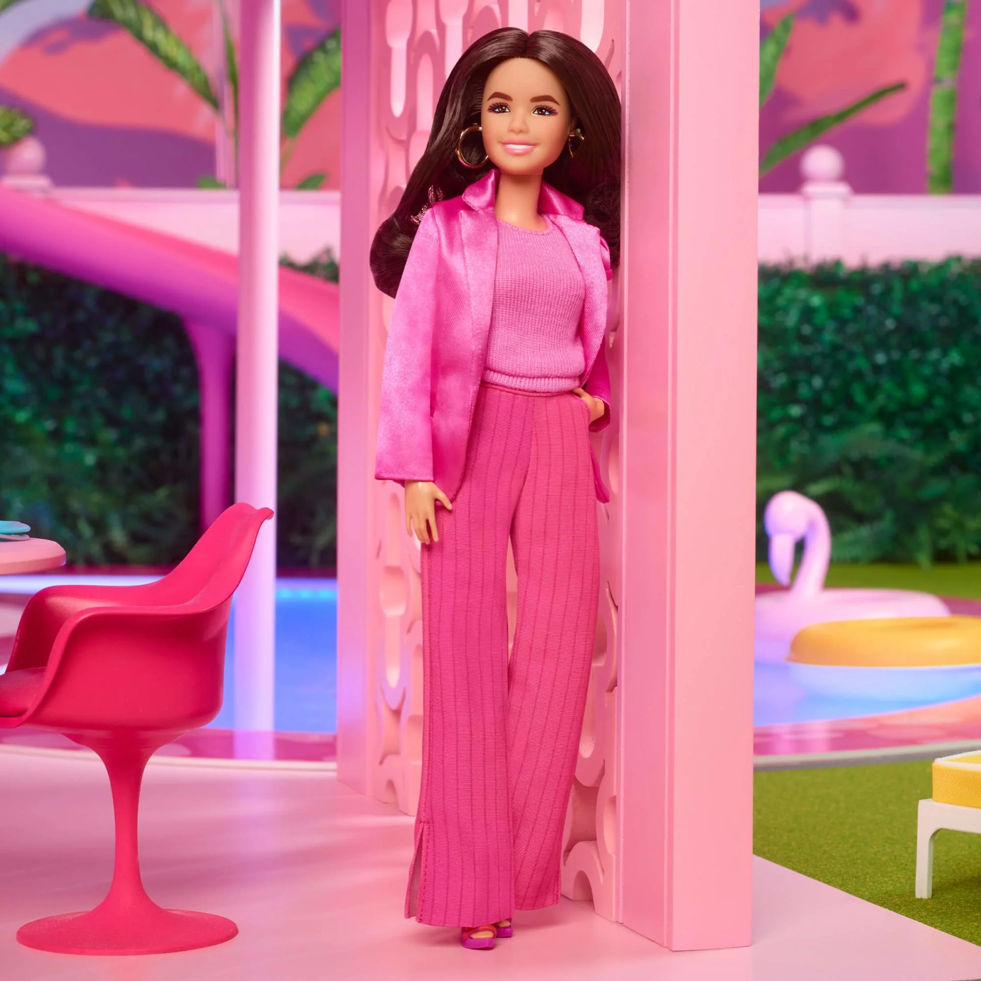 Mattel Creations Gloria Doll Wearing Pink Power Pantsuit – Barbie The Movie