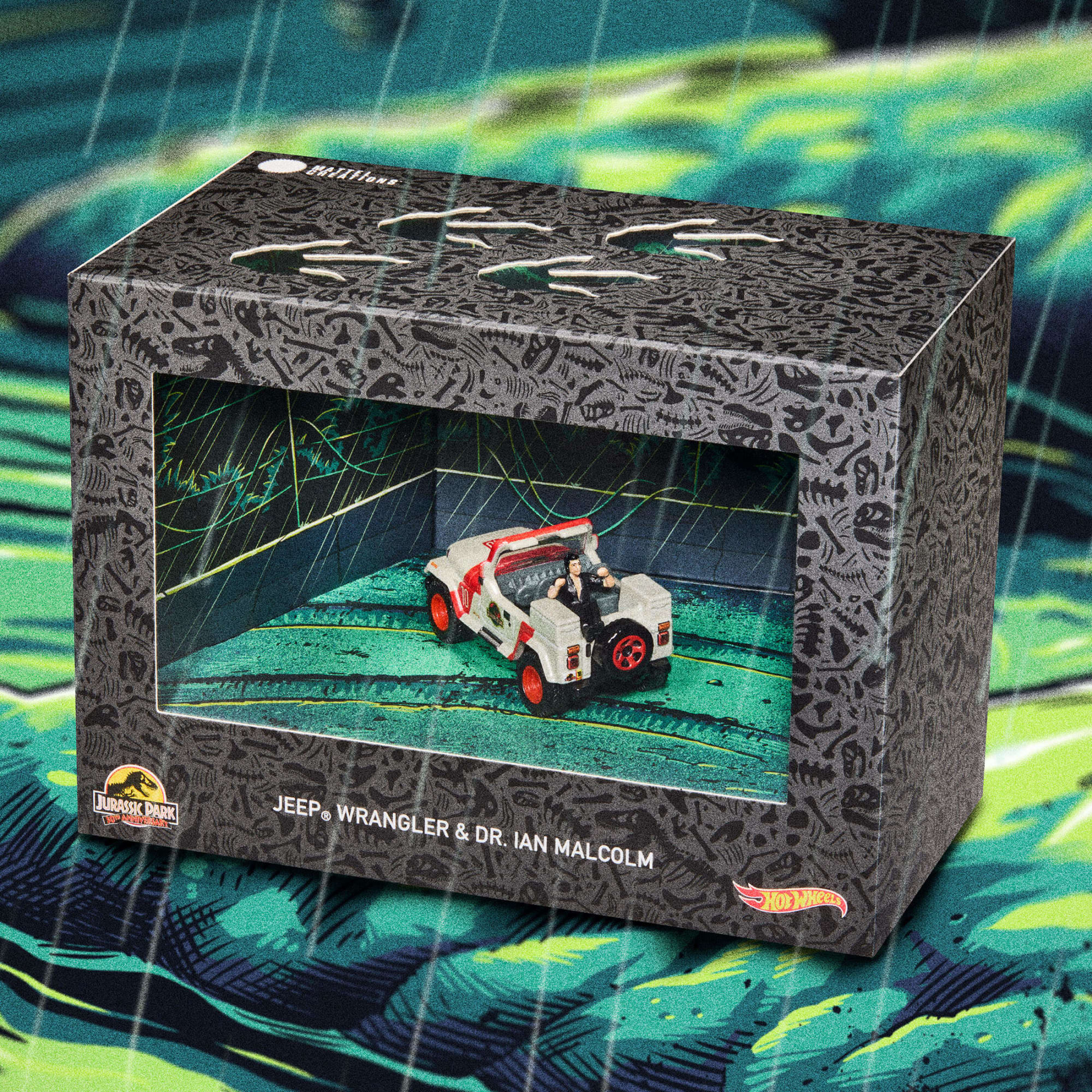 Mattel Creations Hot Wheels Jurassic Park Jeep Wrangler & Dr. Ian Malcolm
