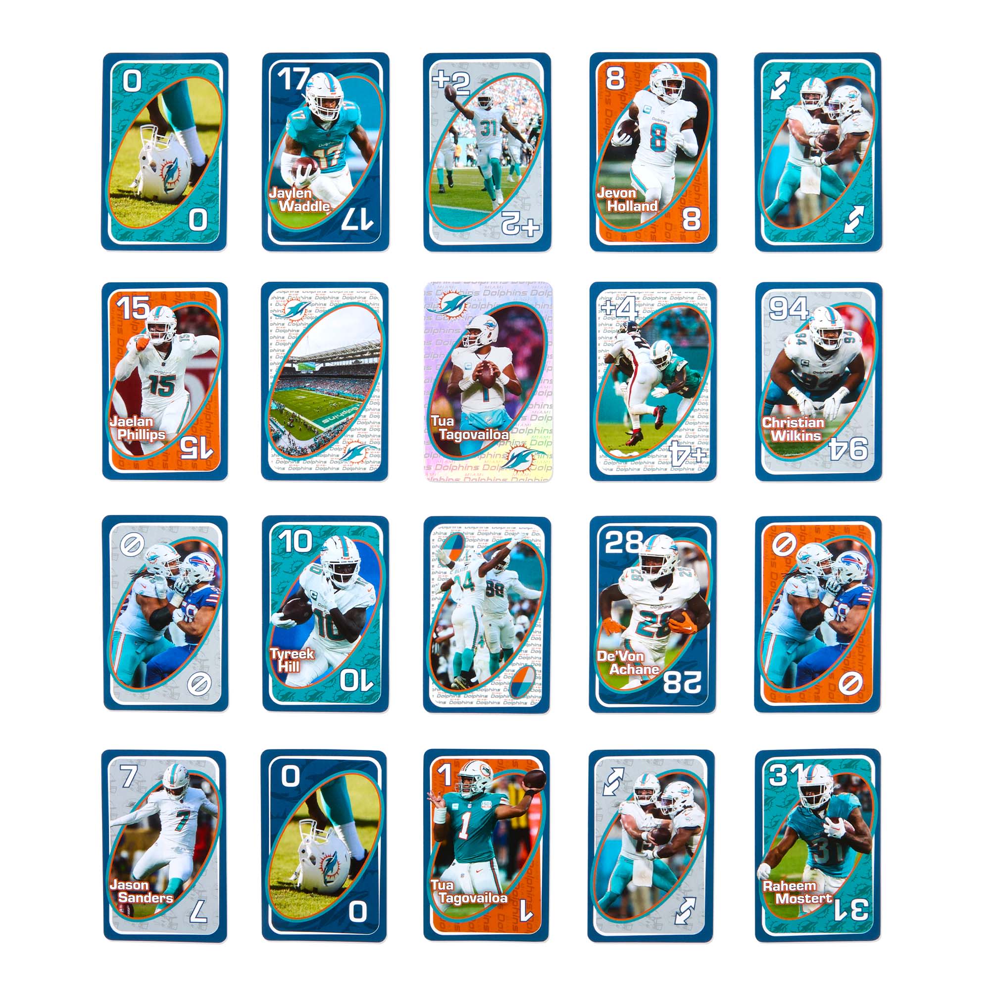 Mattel Creations UNO Fandom NFL Miami Dolphins Game Deck