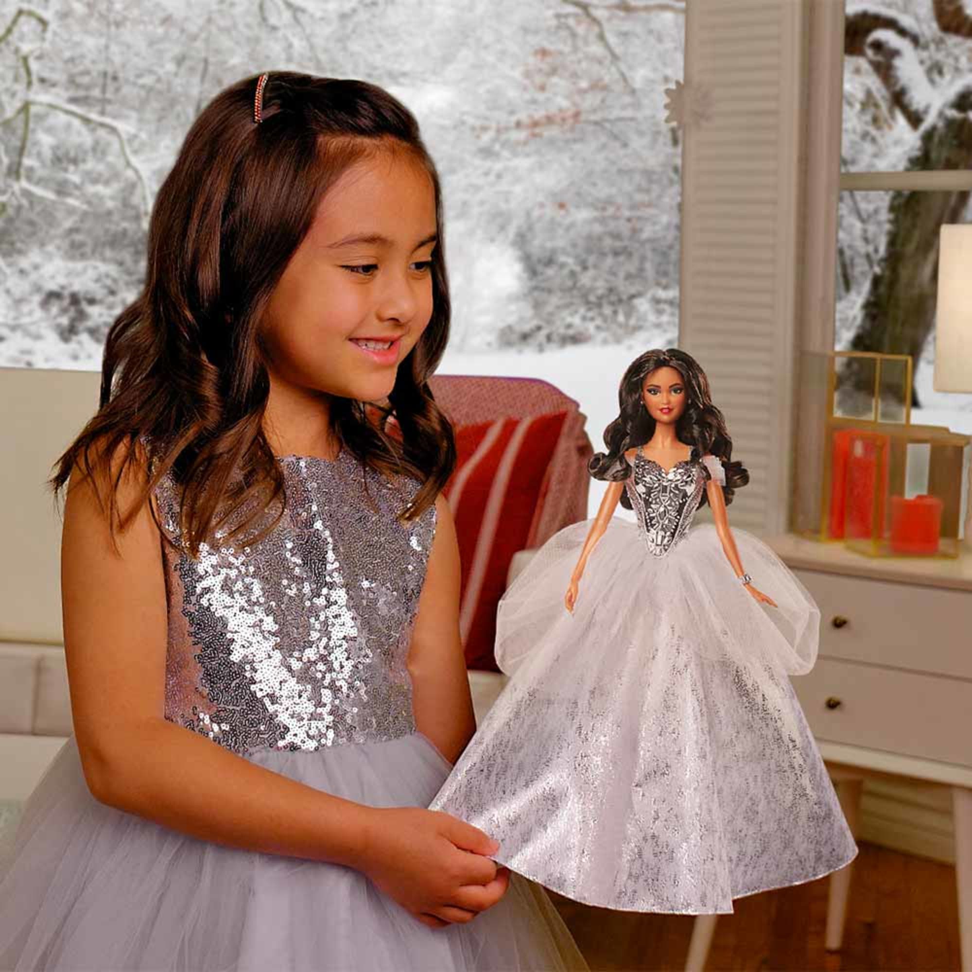 Mattel Creations 2021 Holiday Barbie Doll, Brunette Curly Hair Product