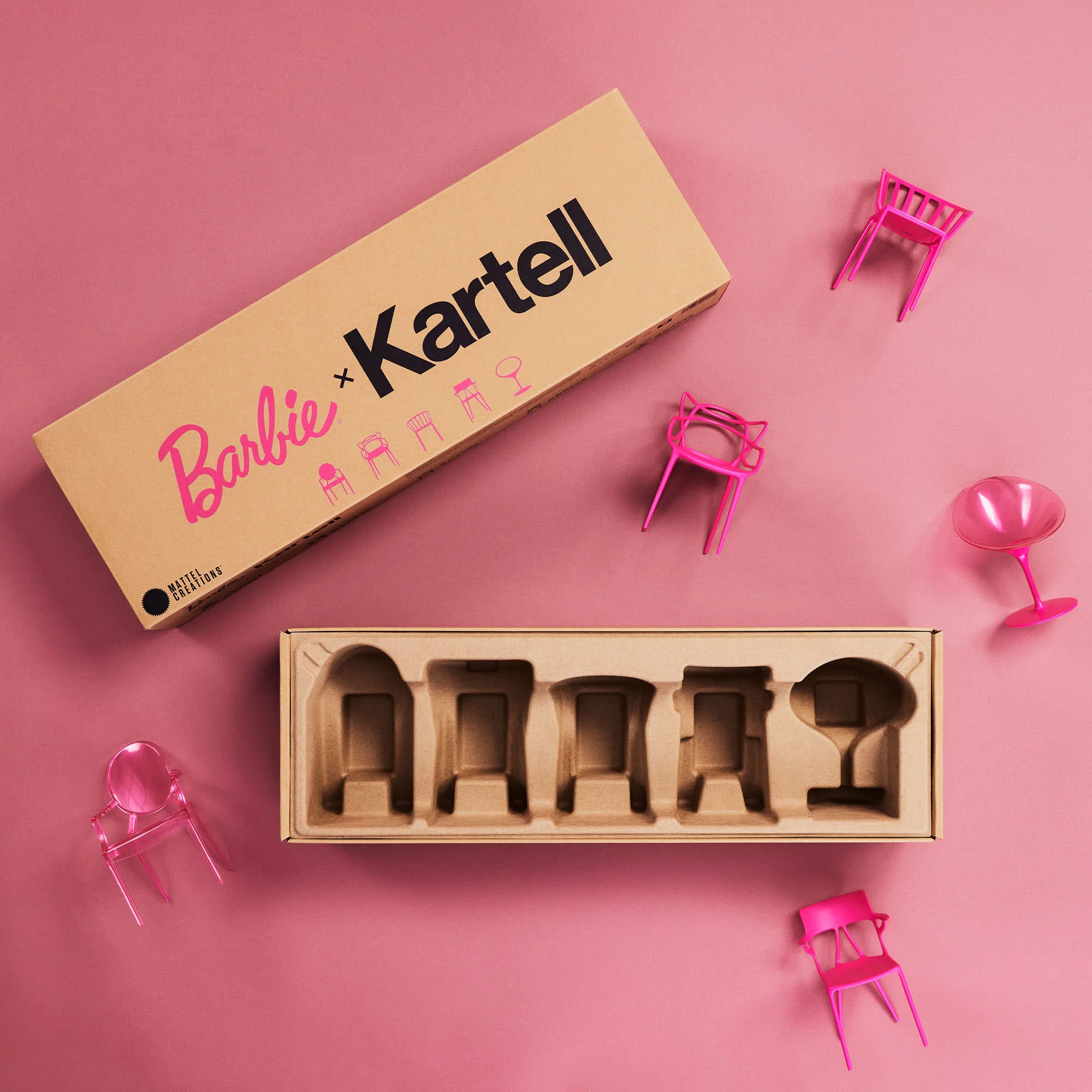Mattel Creations Barbie x Kartell 5-Piece Doll-Sized Chair Set