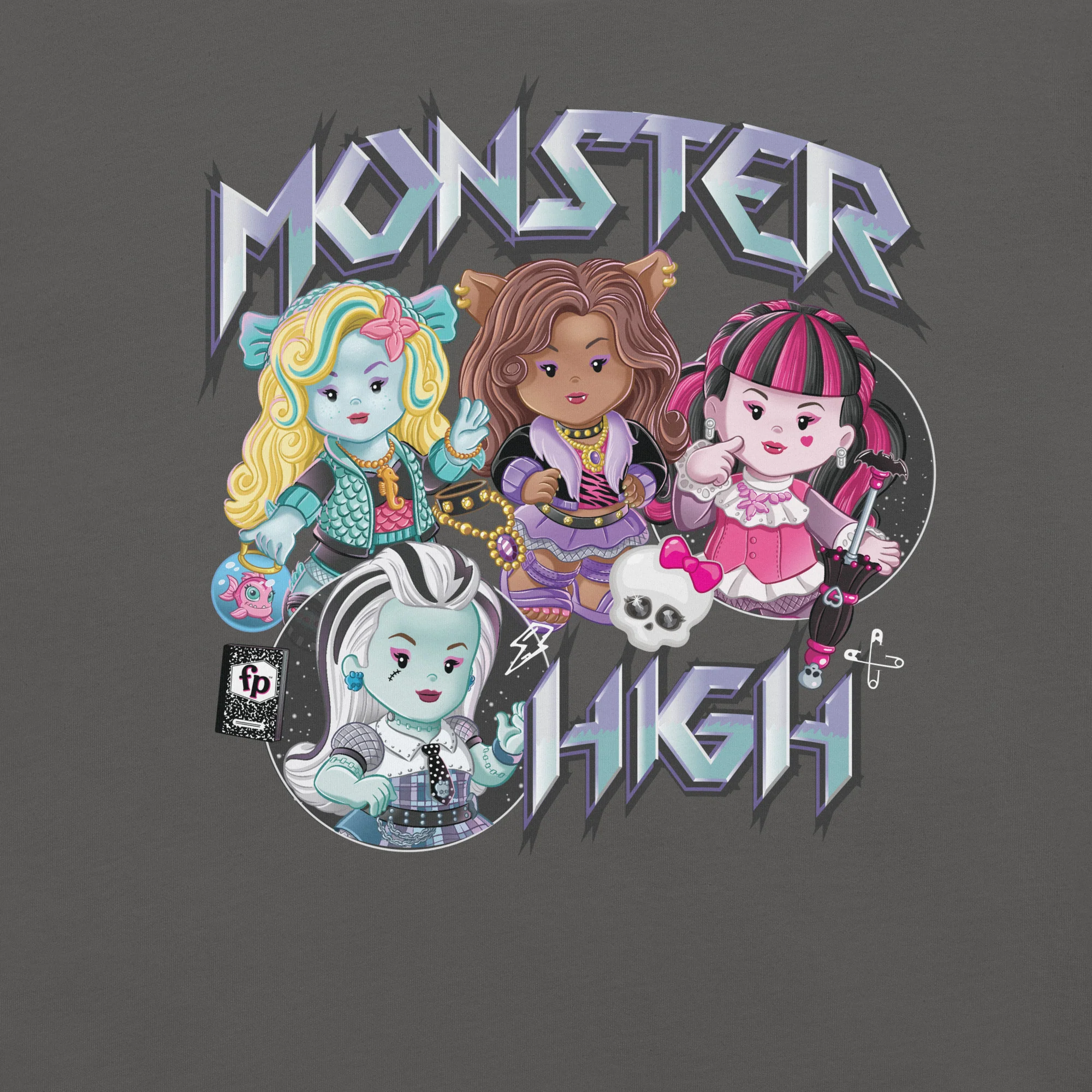 Mattel Creations Little People Collector Monster High Grey T-Shirt