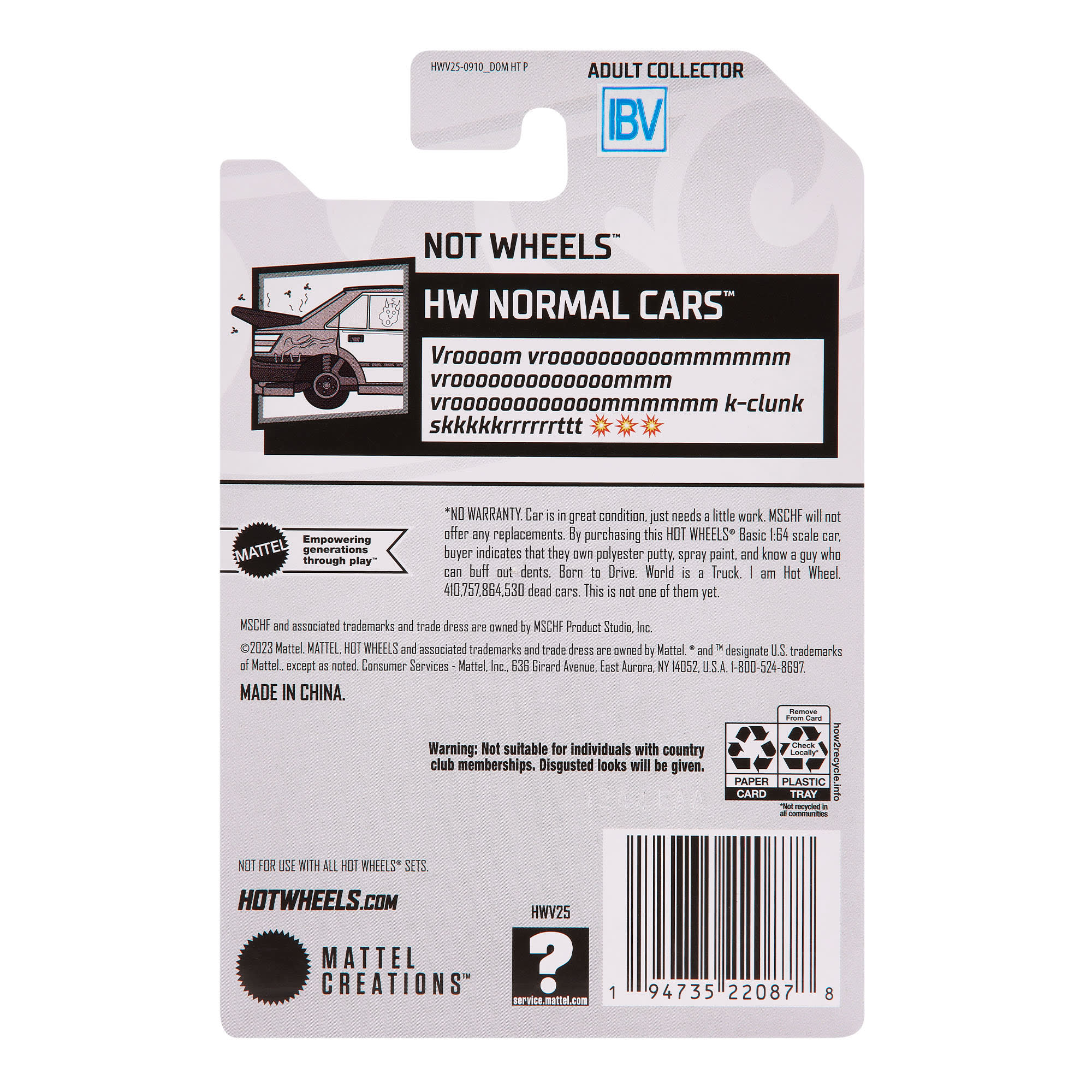 Mattel Creations Hot Wheels x MSCHF Not Wheels