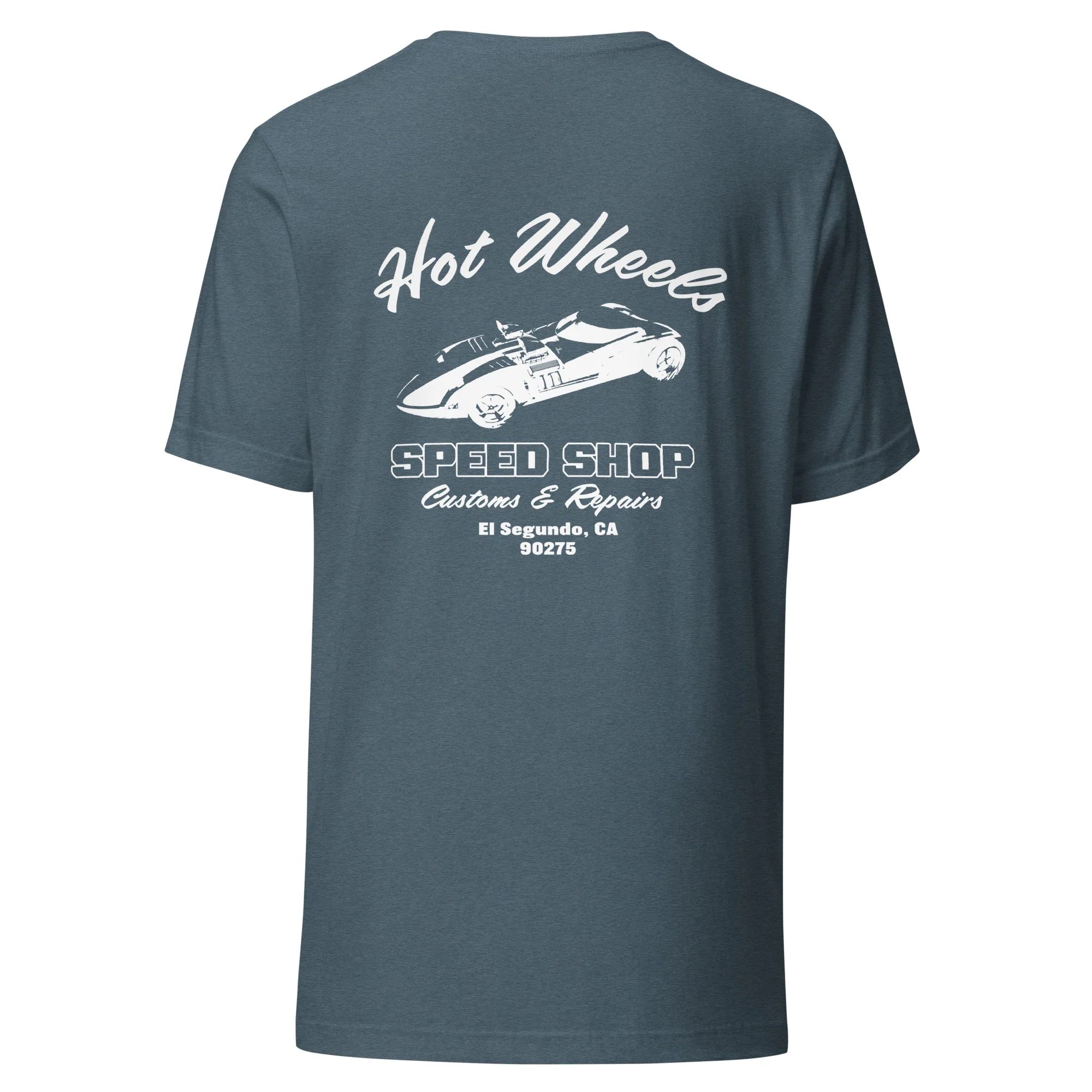 Mattel Creations Hot Wheels Speed Shop Embroidered Blue T-Shirt