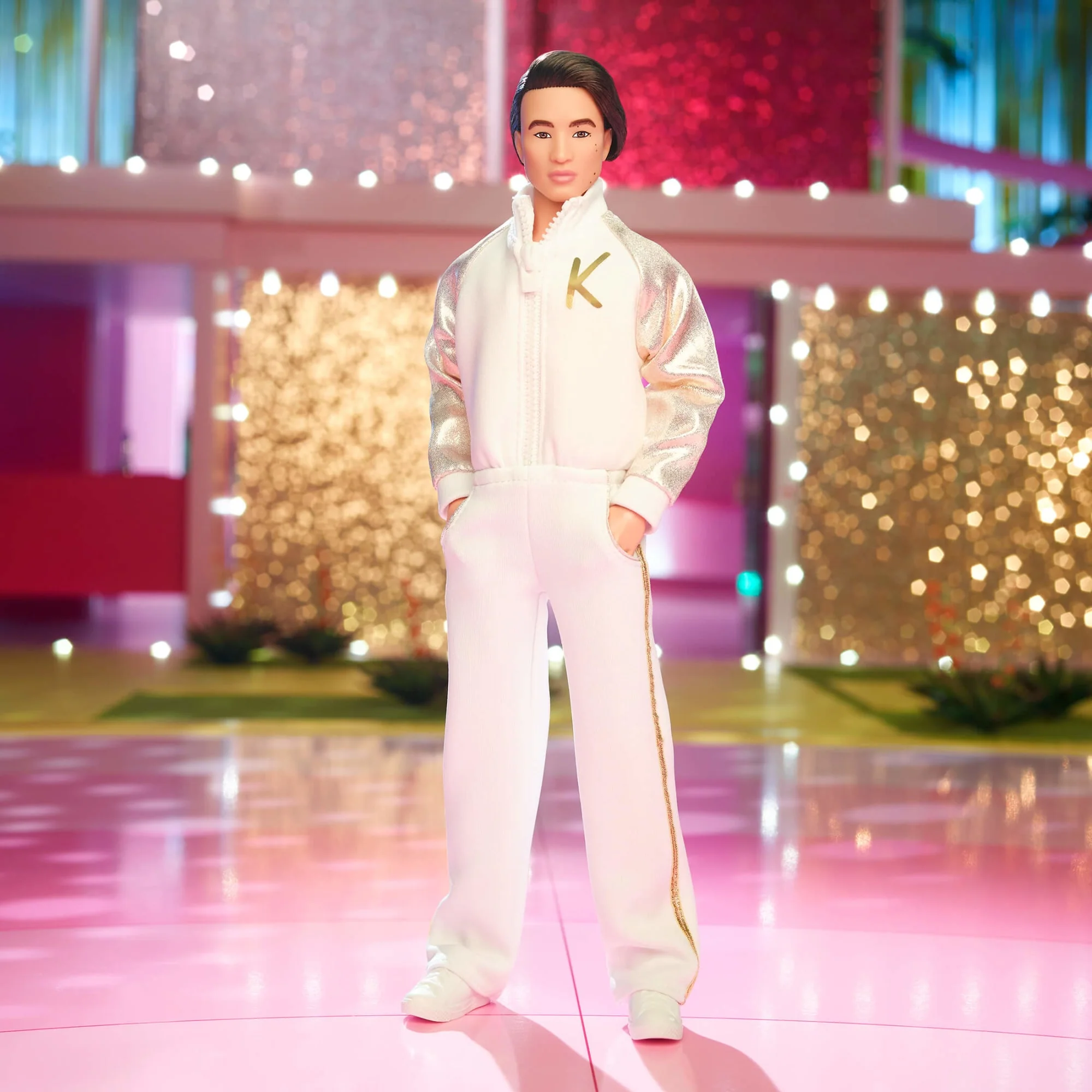 Mattel Creations Ken Doll In White and Gold Tracksuit – Barbie The Movie
