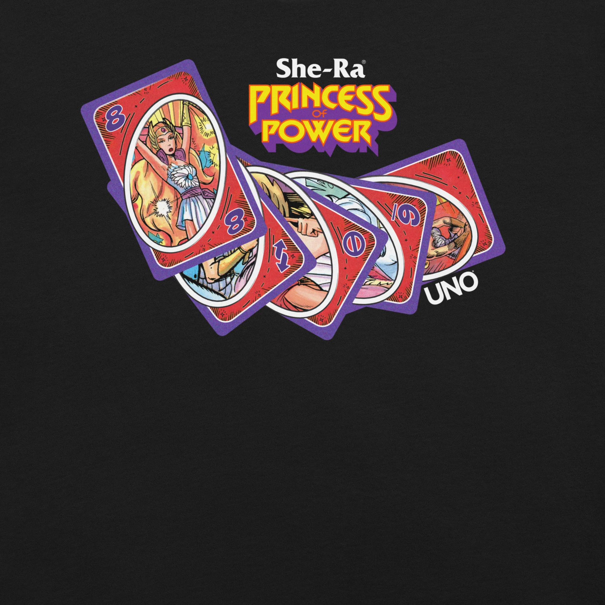 Mattel Creations UNO Masters of the Universe She-Ra Princess Power Black T-Shirt