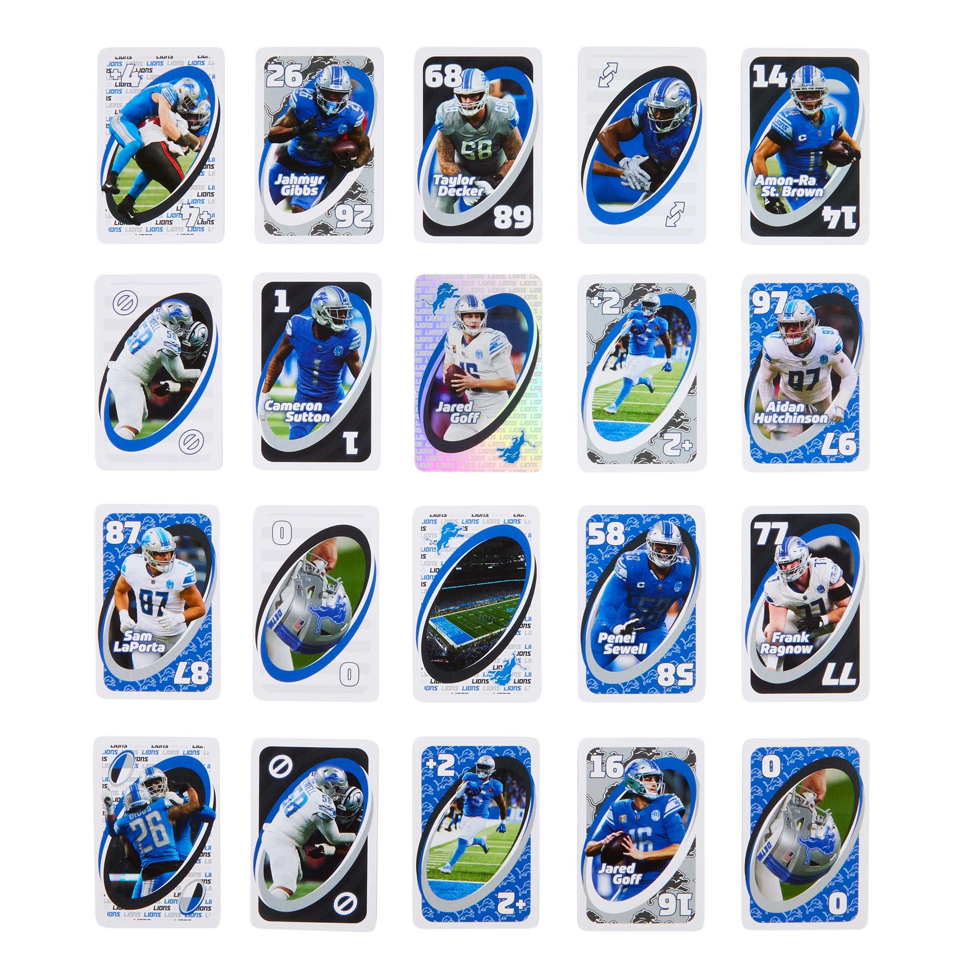 Mattel Creations UNO Fandom NFL Detroit Lions Game Deck