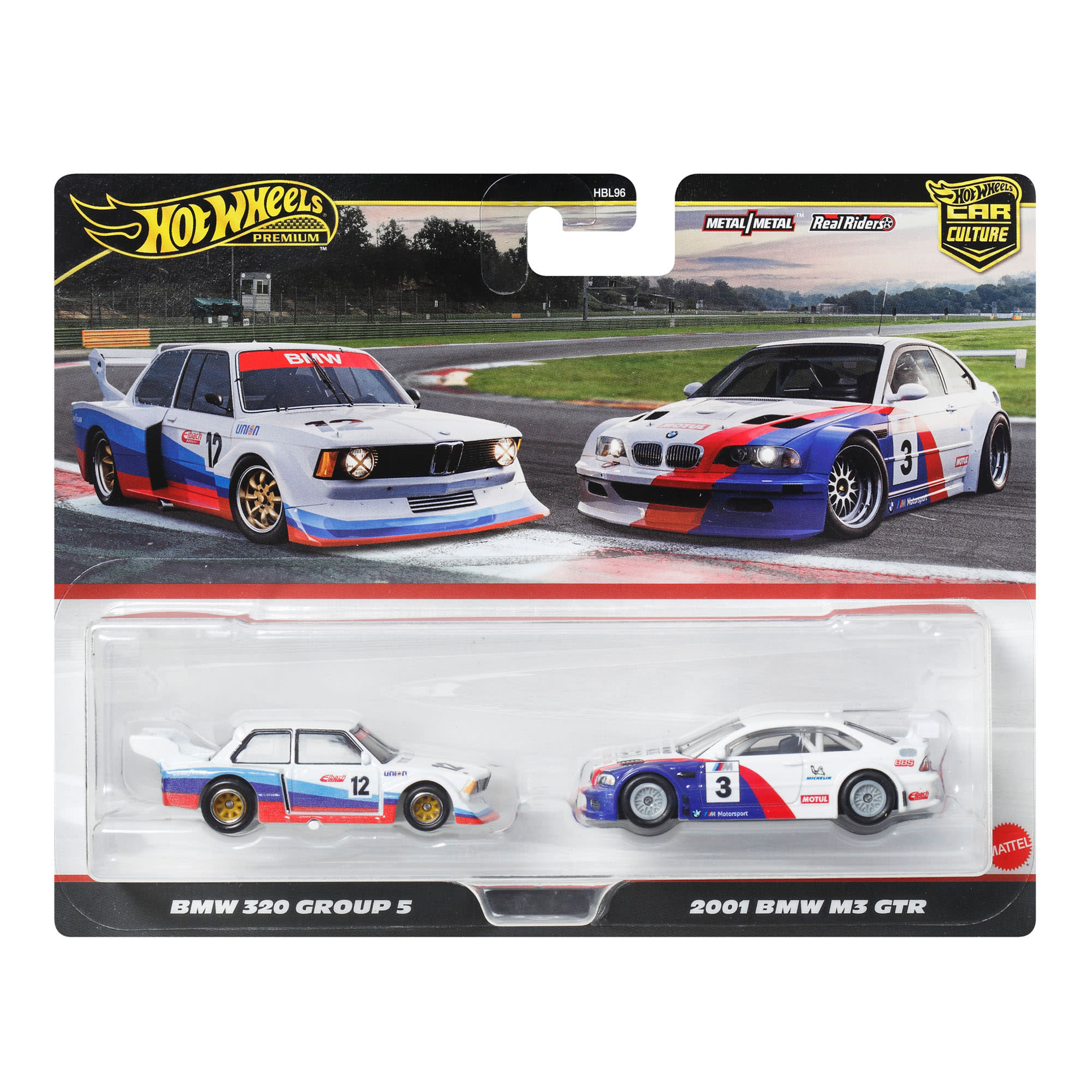 Mattel Creations Hot Wheels Premium Car Culture 2-Pack BMW 320 Group 5 & 2001 BMW M3 GTR