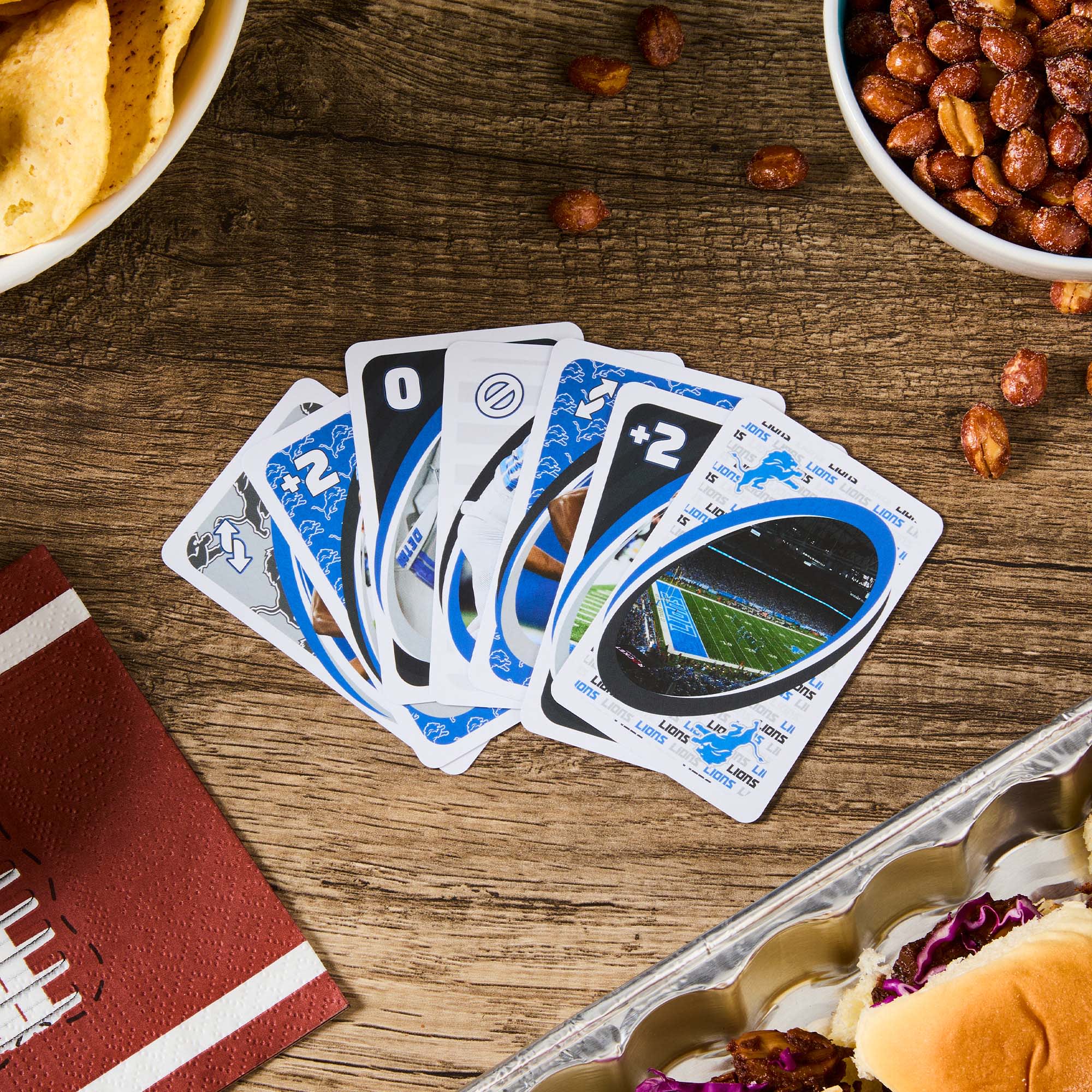Mattel Creations UNO Fandom NFL Detroit Lions Game Deck